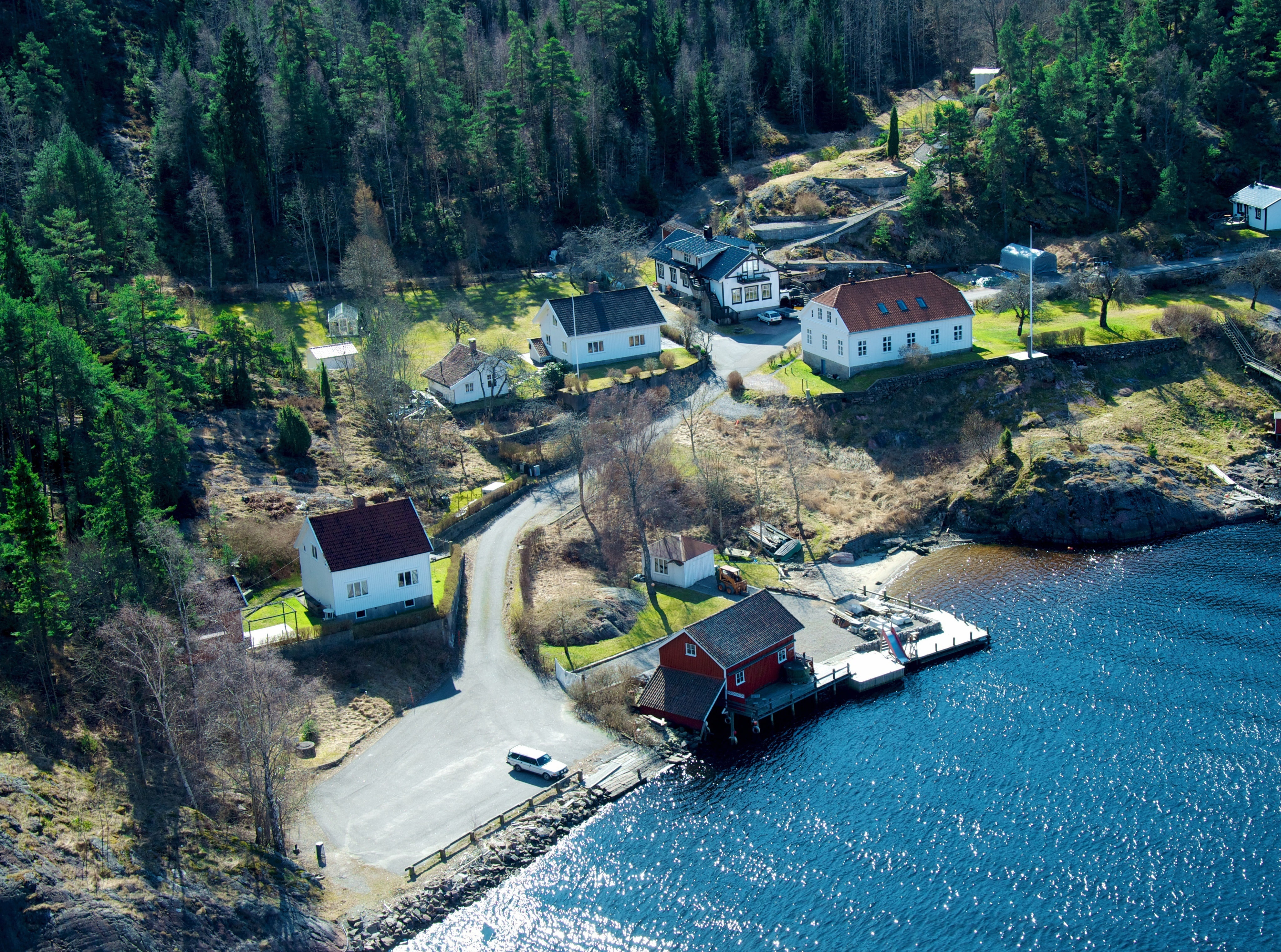 white, transportation, Landscape, Nature, beauty in nature, plant, waterfront, mode of transportation, aerial view, aerial, sunlight, Houses, no people, HD Wallpaper