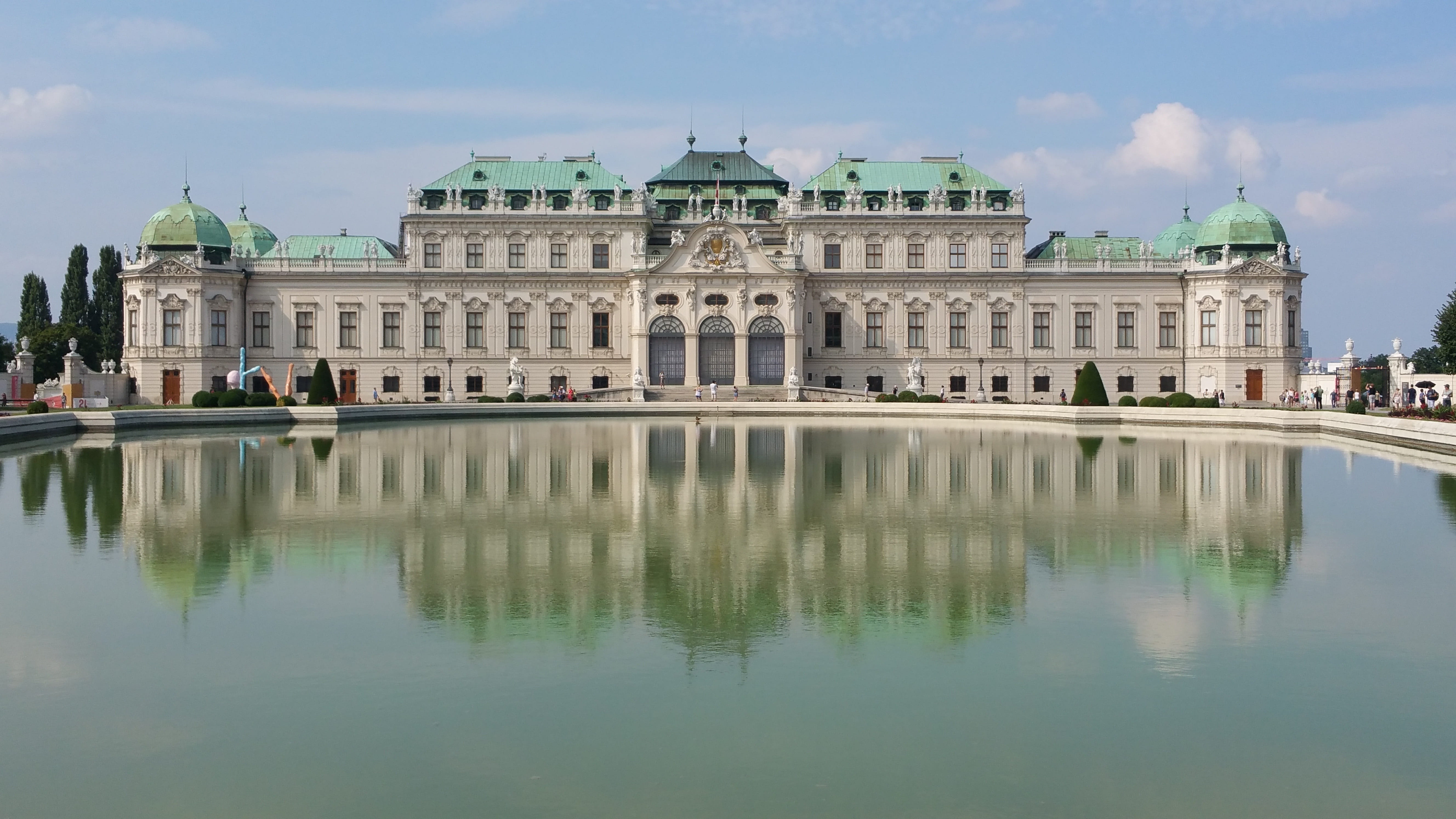waterfront, water, 5K, Vienna, Architecture, reflection, the past, built structure, city, incidental people, building exterior, day, architectural column, HD Wallpaper