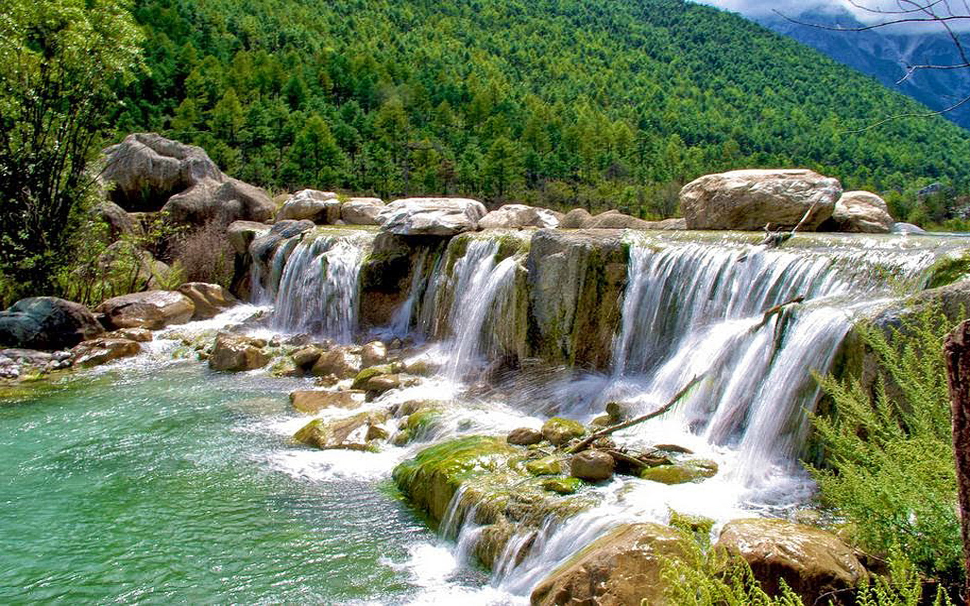 hd, valley, moon, lijiang, 1080P, china, blue, water, photo, river, white, lanscape, HD Wallpaper