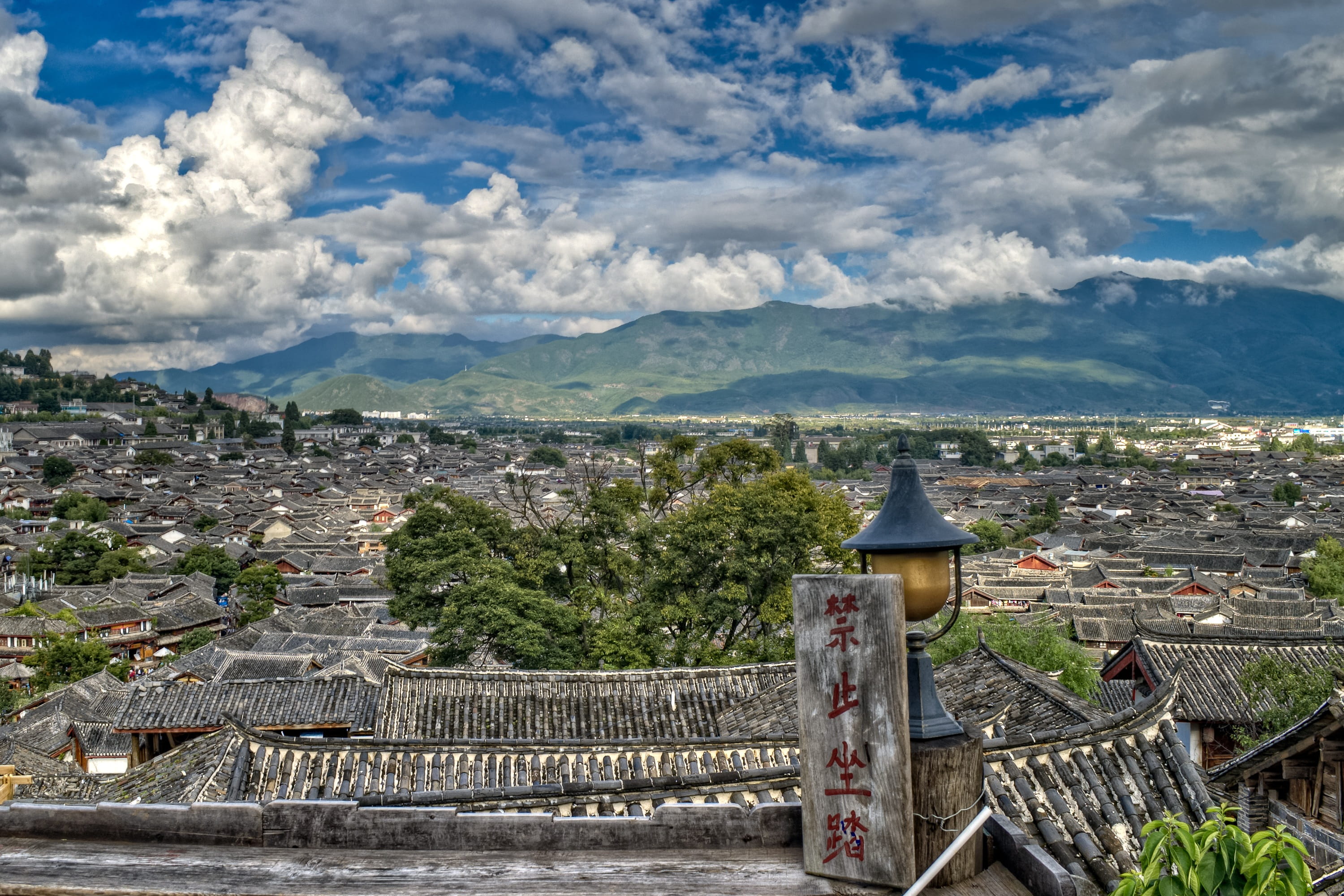 tree, building exterior, building, cloud - sky, old, traditional, 2K, outdoors, architecture, townscape, town, tile, travel, cityscape, outdoor, minority, HD Wallpaper