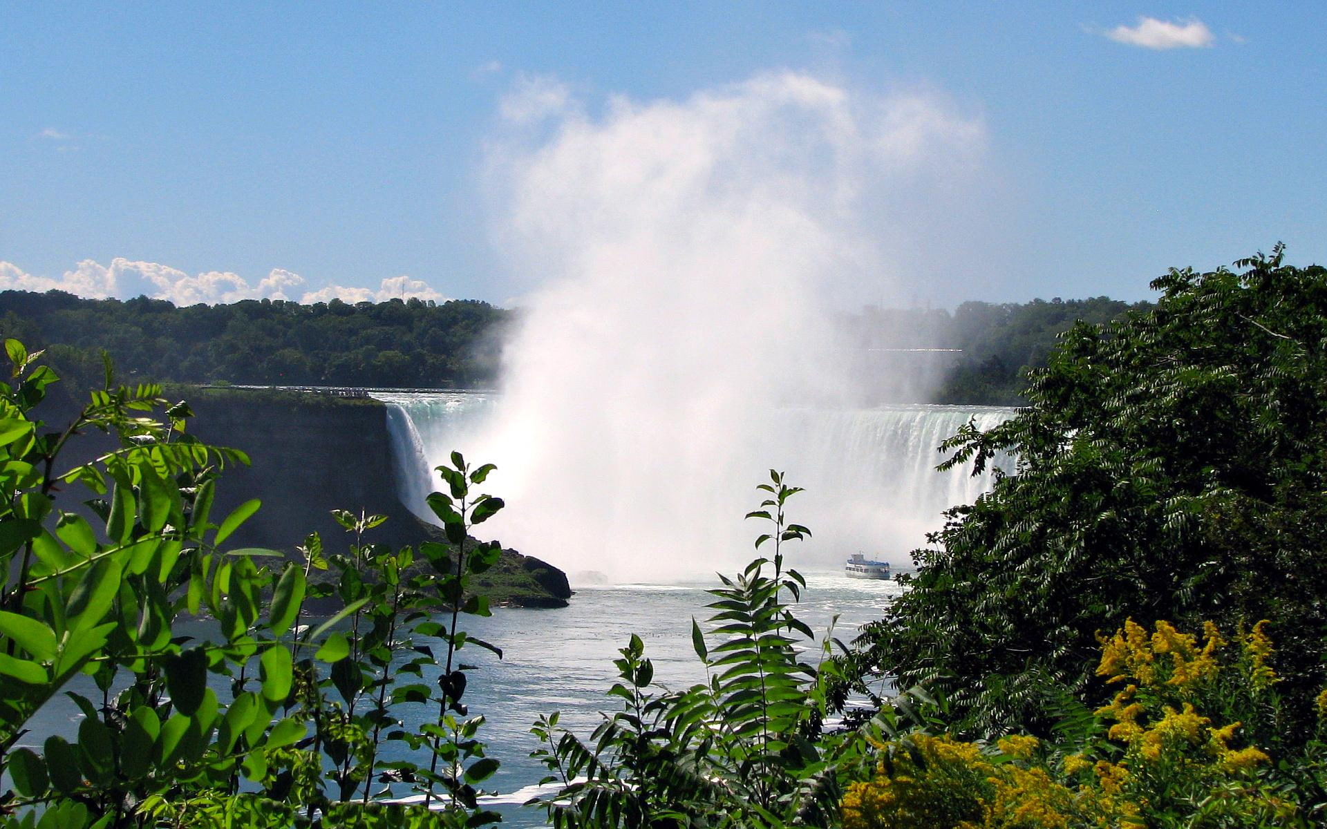 waterfalls, niagara, nature, falls, canada, 1080P, plants, HD Wallpaper
