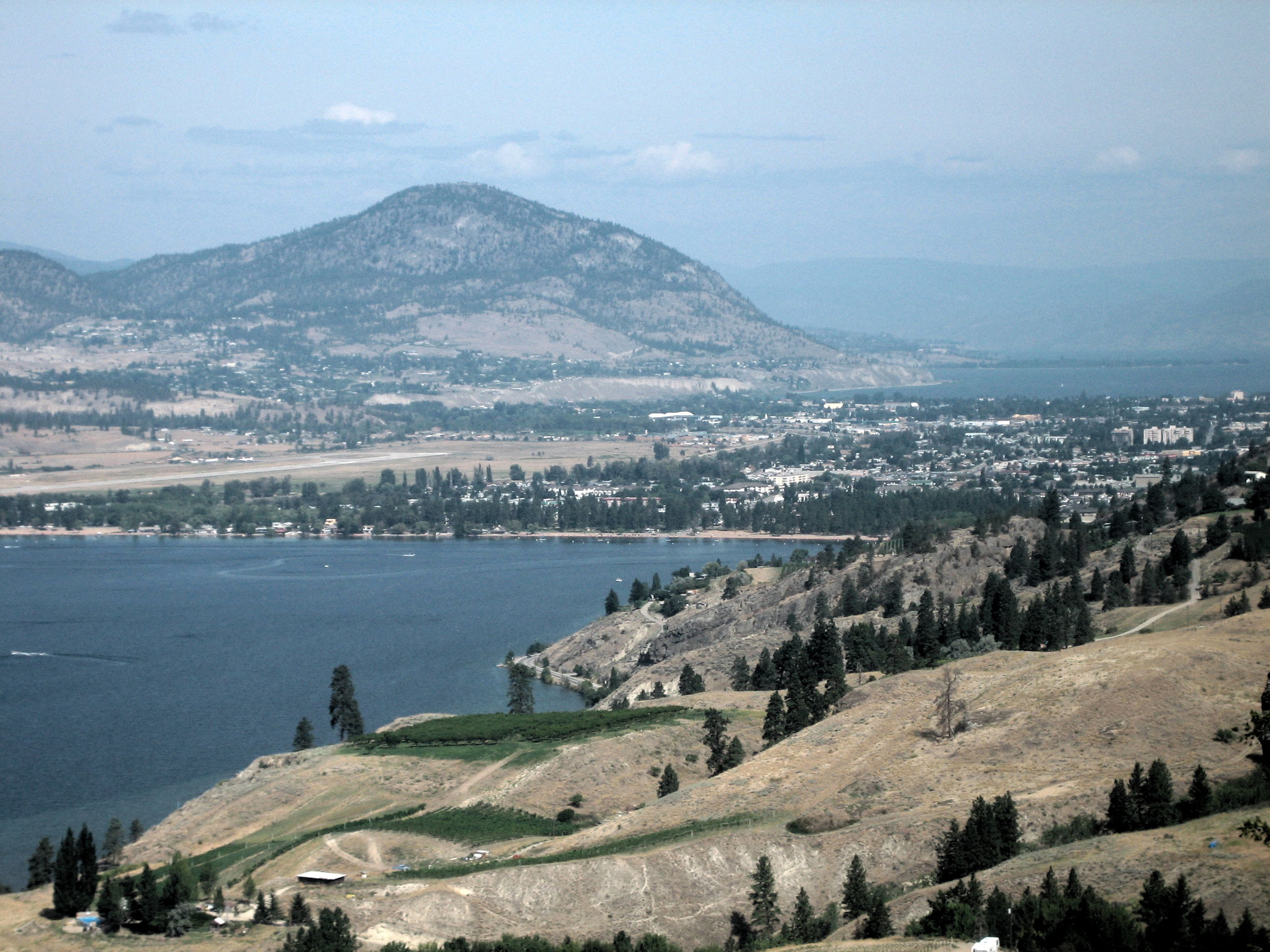 Skaha Lake, Aerial view, Penticton, mountain, columbia, building, British Columbia, Canada, 2K, environment, architecture, public domain, day, aerial, HD Wallpaper
