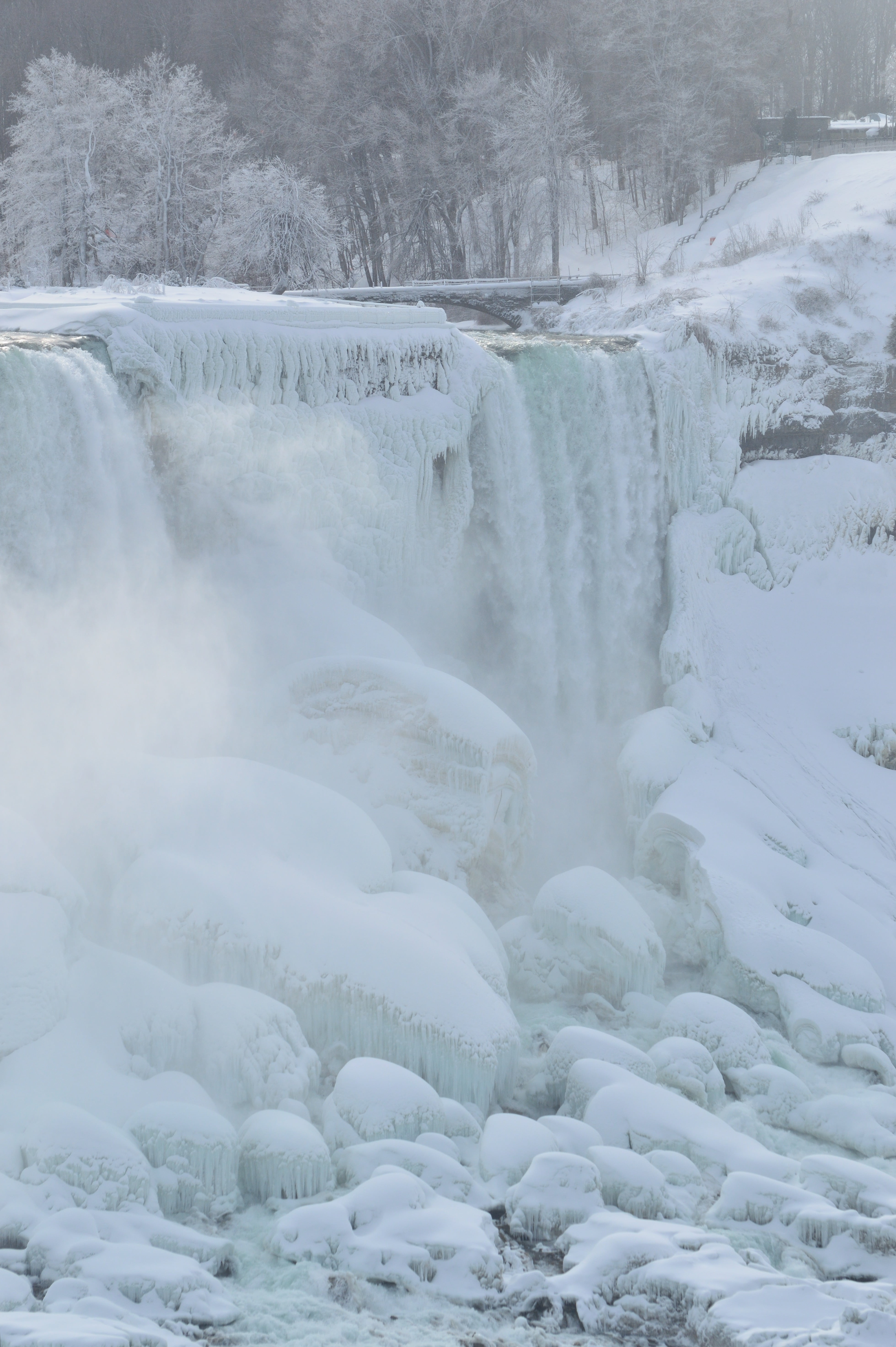 white color, waterfalls, winter, day, long exposure, tranquil scene, no people, outdoors, water, daytime, motion, ice, beauty in nature, nature, power in nature, Phone HD Wallpaper