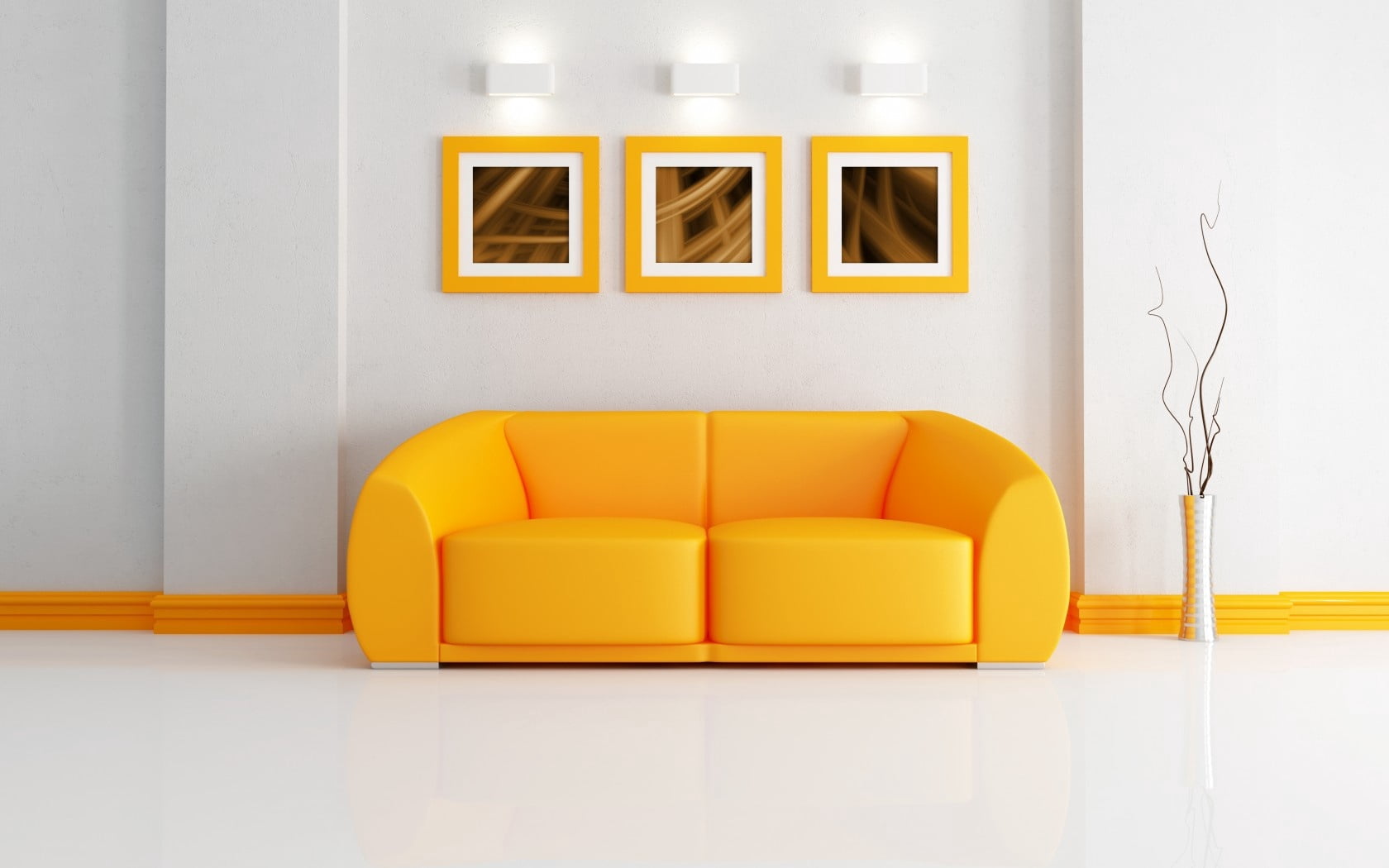 design, white, flooring, home, luxury, built structure, loveseat, house, wall - Building Feature, sofa, sparse, home Interior, decor, vase, style, yellow, HD Wallpaper