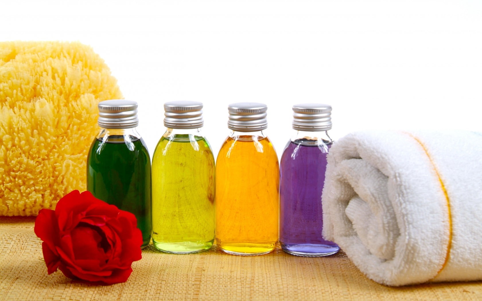 studio shot, multi Colored, massaging, healthcare And Medicine, spa Treatment, yellow, flower, 720P, washcloth, red, clean, freshness, healthy Lifestyle, HD Wallpaper
