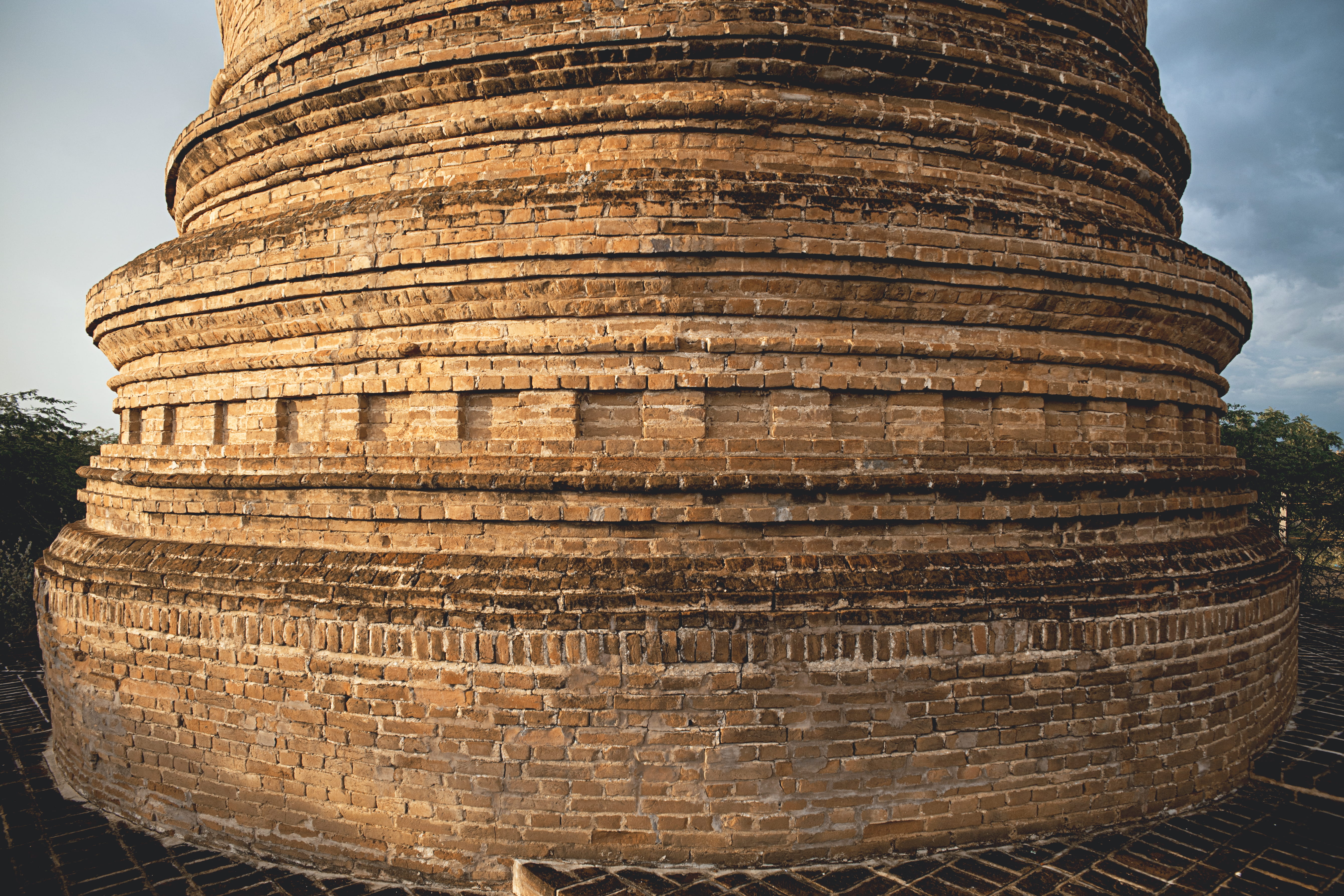 overcast, ancient civilization, spirituality, place of worship, brick, outdoors, building, belief, tourism, nature, ancient, history, round, pattern, day, HD Wallpaper