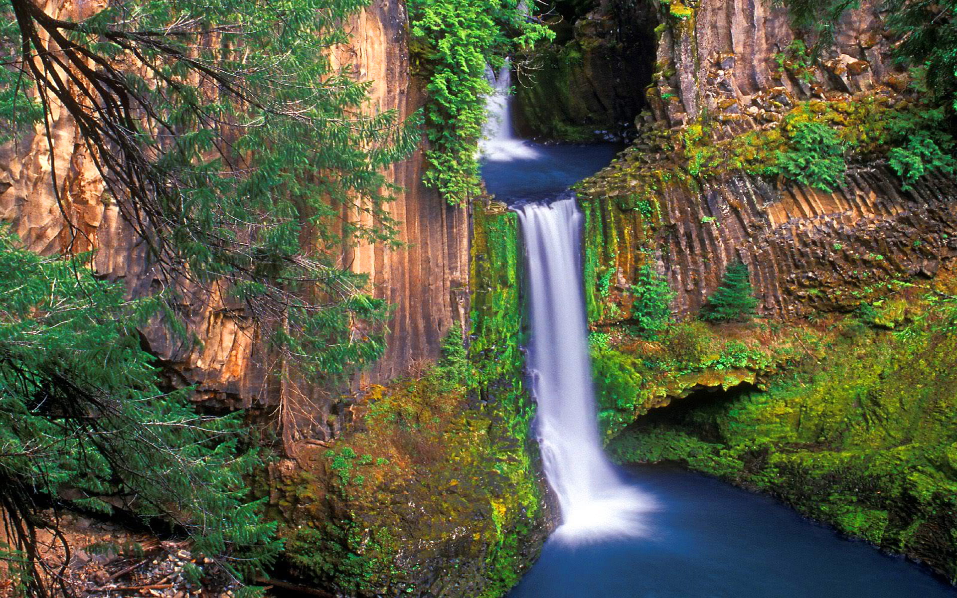 north, hd, contrast, river, county, toketee, united, 1080P, states, umpqua, oregon, falls, douglas, waterfall, HD Wallpaper