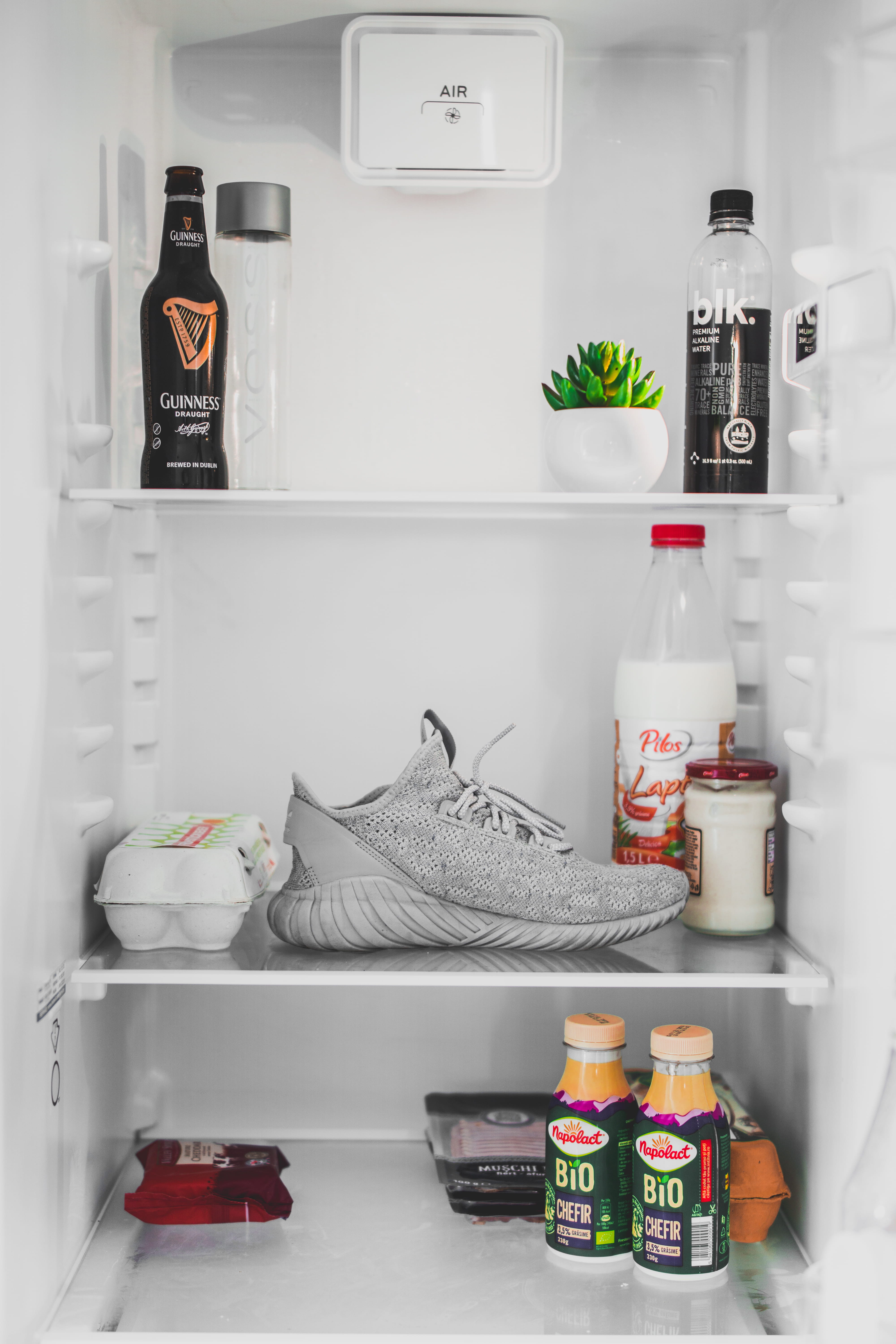 original, decor, interior, freshness, refrigerator, lifestyles, interior design, fashion, no People, grey, yeezy, fridge, adida, container, egg, gray, shelf, Phone HD Wallpaper