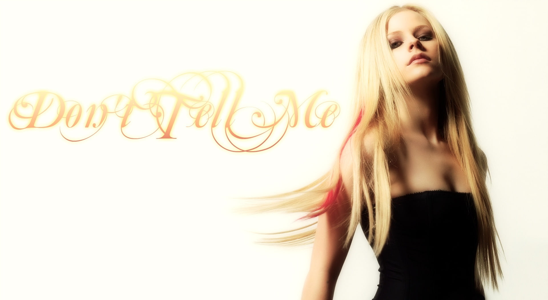 tell, 1080P, Avril Lavigne, young women, lavigne, fashion, don, teenager, beauty, blurred motion, one person, white background, hairstyle, dont tell me, HD Wallpaper