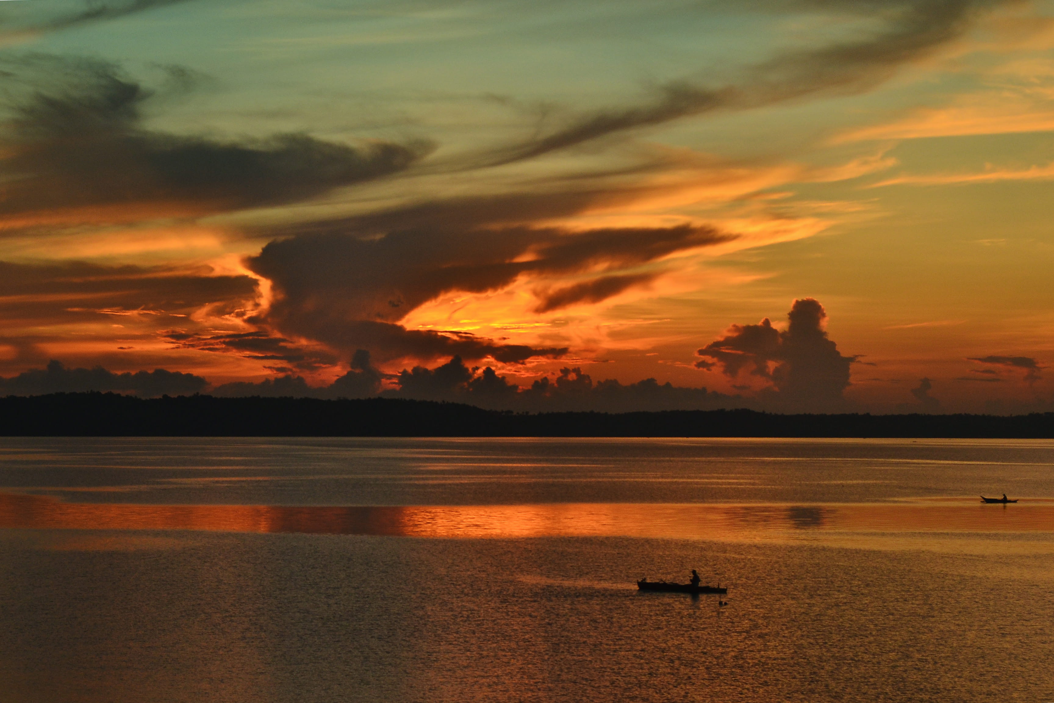 outdoors, transportation, port of tabaco, cloud - sky, dusk, tranquility, red sky, philippines, dawn, no people, 2K, weather, scenics - nature, vehicle, HD Wallpaper