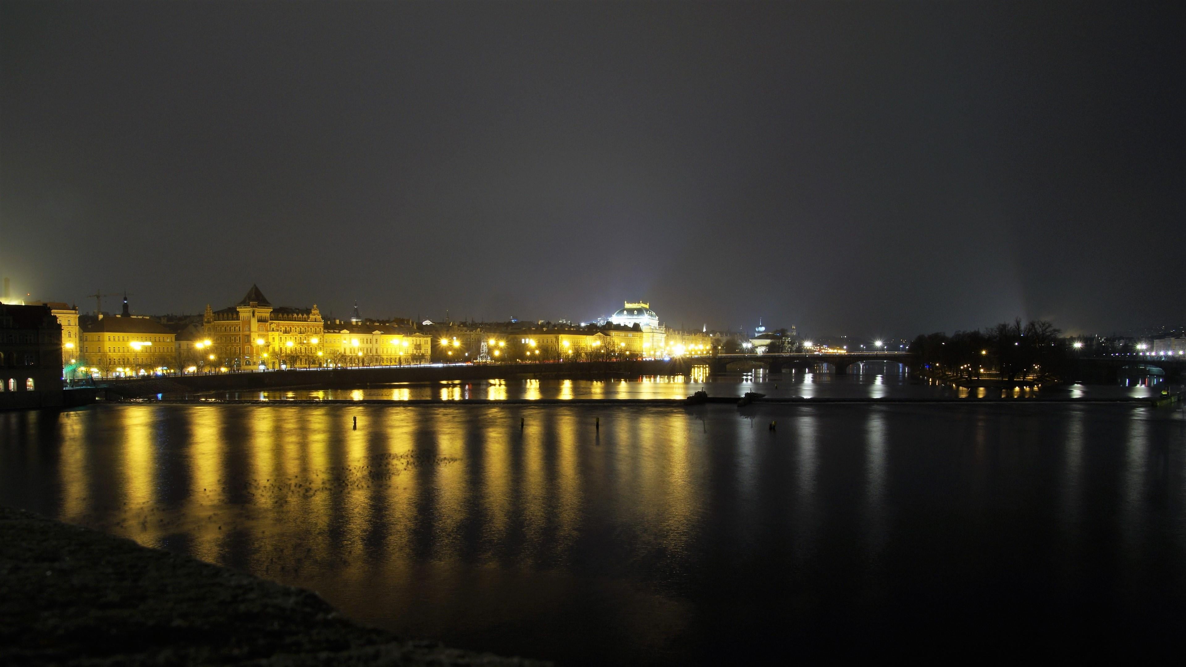 water, no people, reflection, illuminated, bridge, prag, waterfront, bridge - man made structure, connection, built structure, transportation, outdoors, HD Wallpaper
