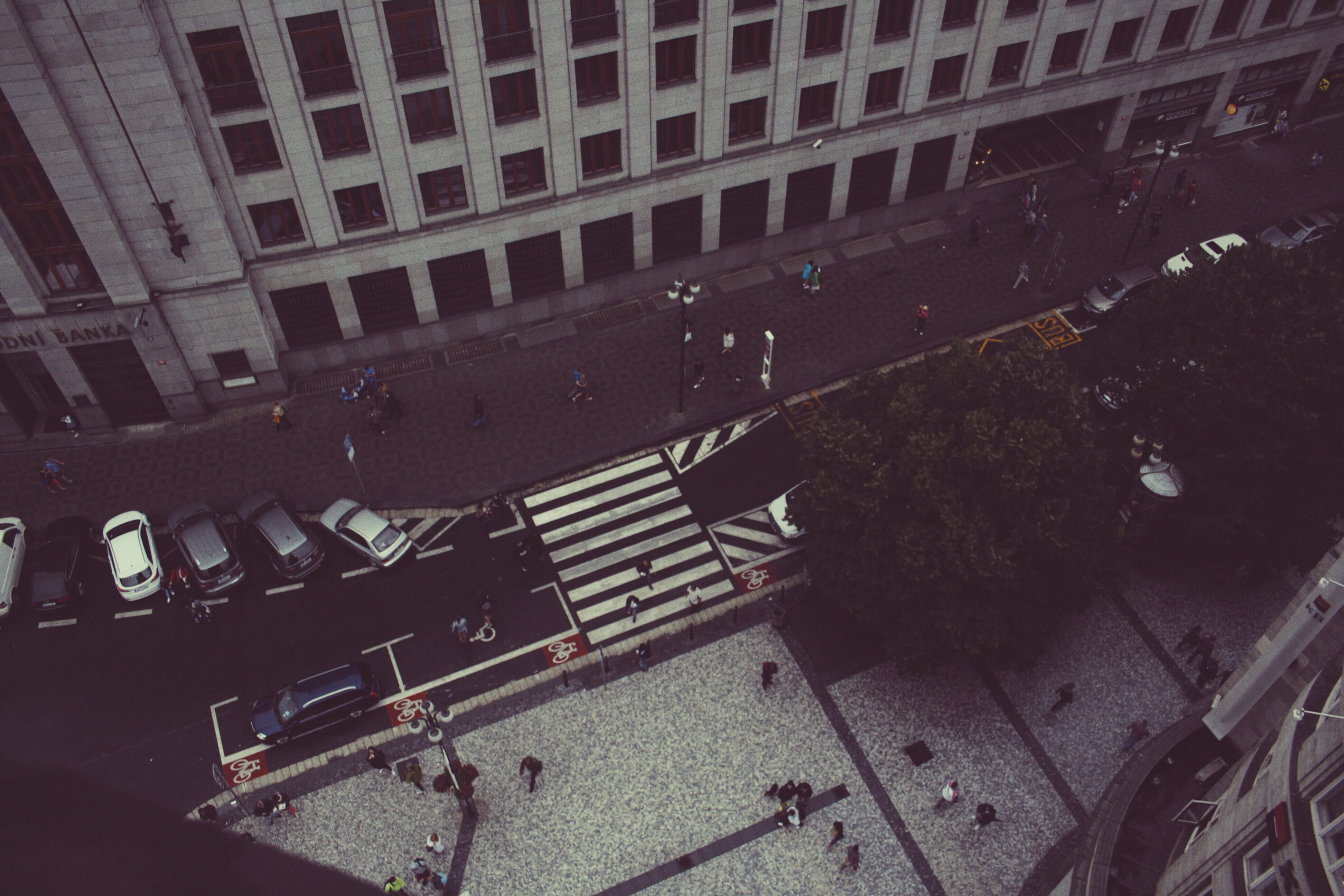 praha, car, outdoors, office building exterior, street, prag, trees, nature, road marking, vscocam, motor vehicle, city, prague, no people, 4K, built structure, HD Wallpaper