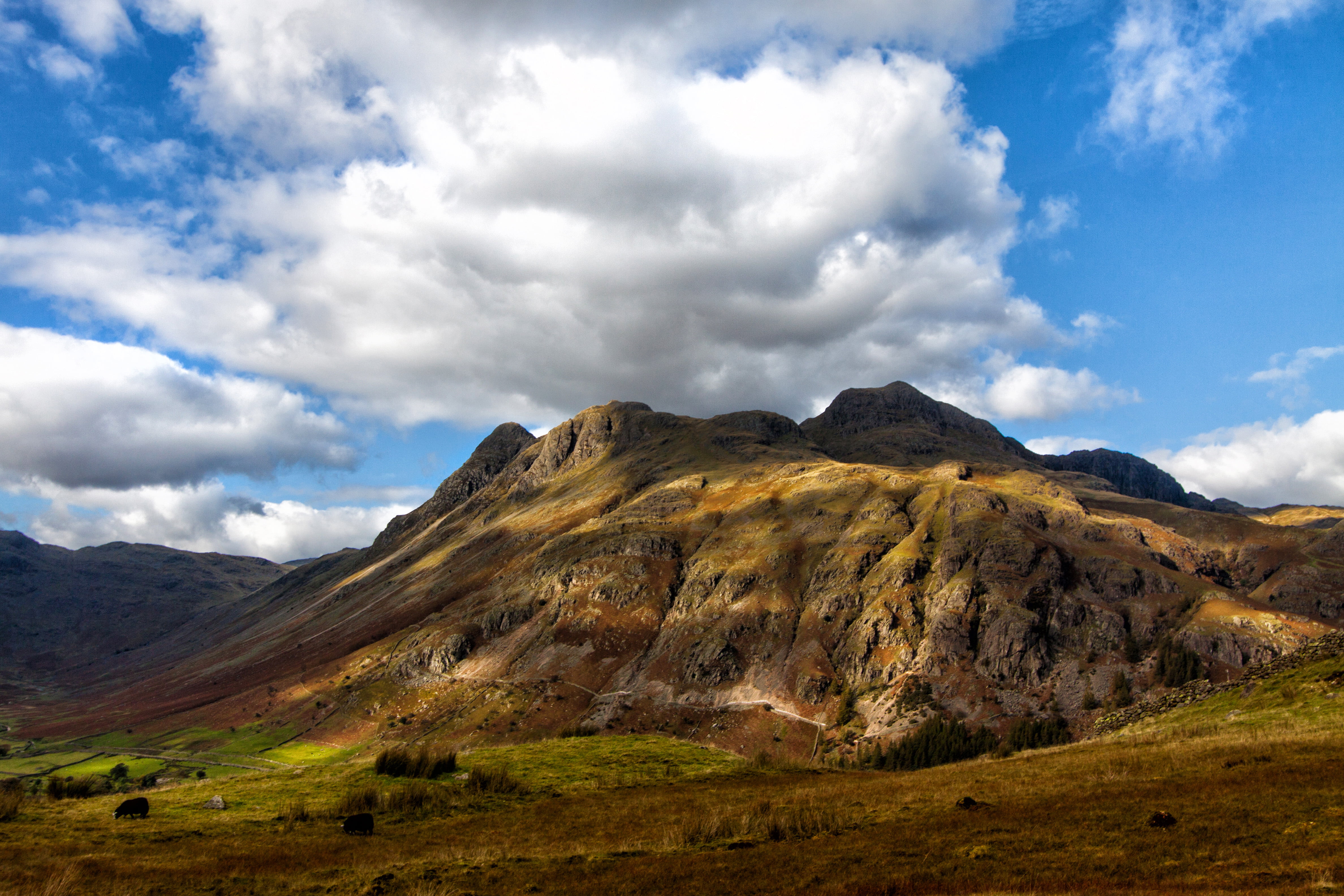 autumn, mountain Range, cloud - Sky, land, panoramic, green Color, non-Urban Scene, rural Scene, cloud, landscape, outdoors, europe, grass, tranquility, HD Wallpaper