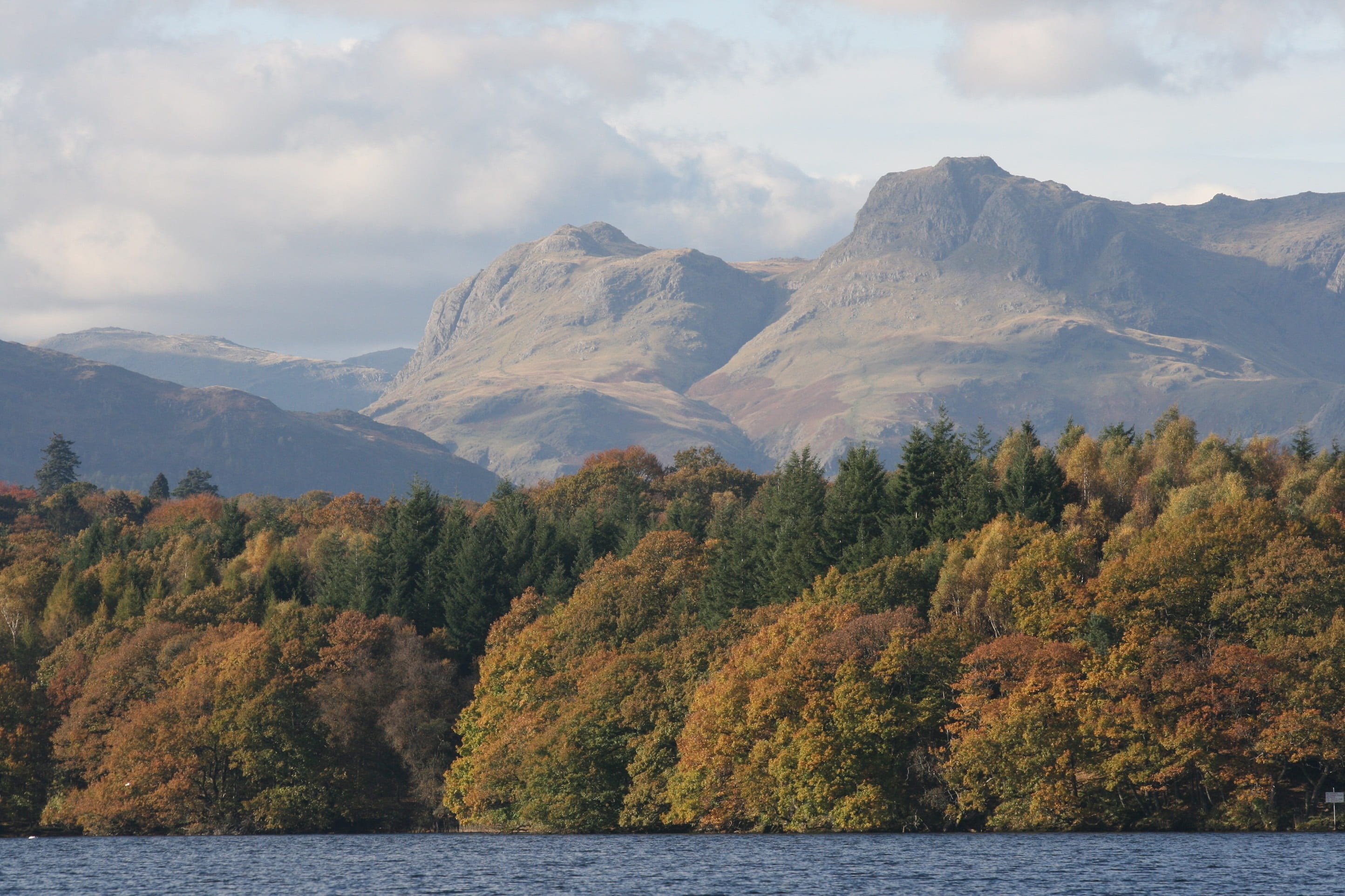 mountain peak, nature, 2K, autumn, tranquility, cumbria, lake, scenic, lake district, no people, growth, beauty in nature, plant, outdoors, cloud - sky, HD Wallpaper