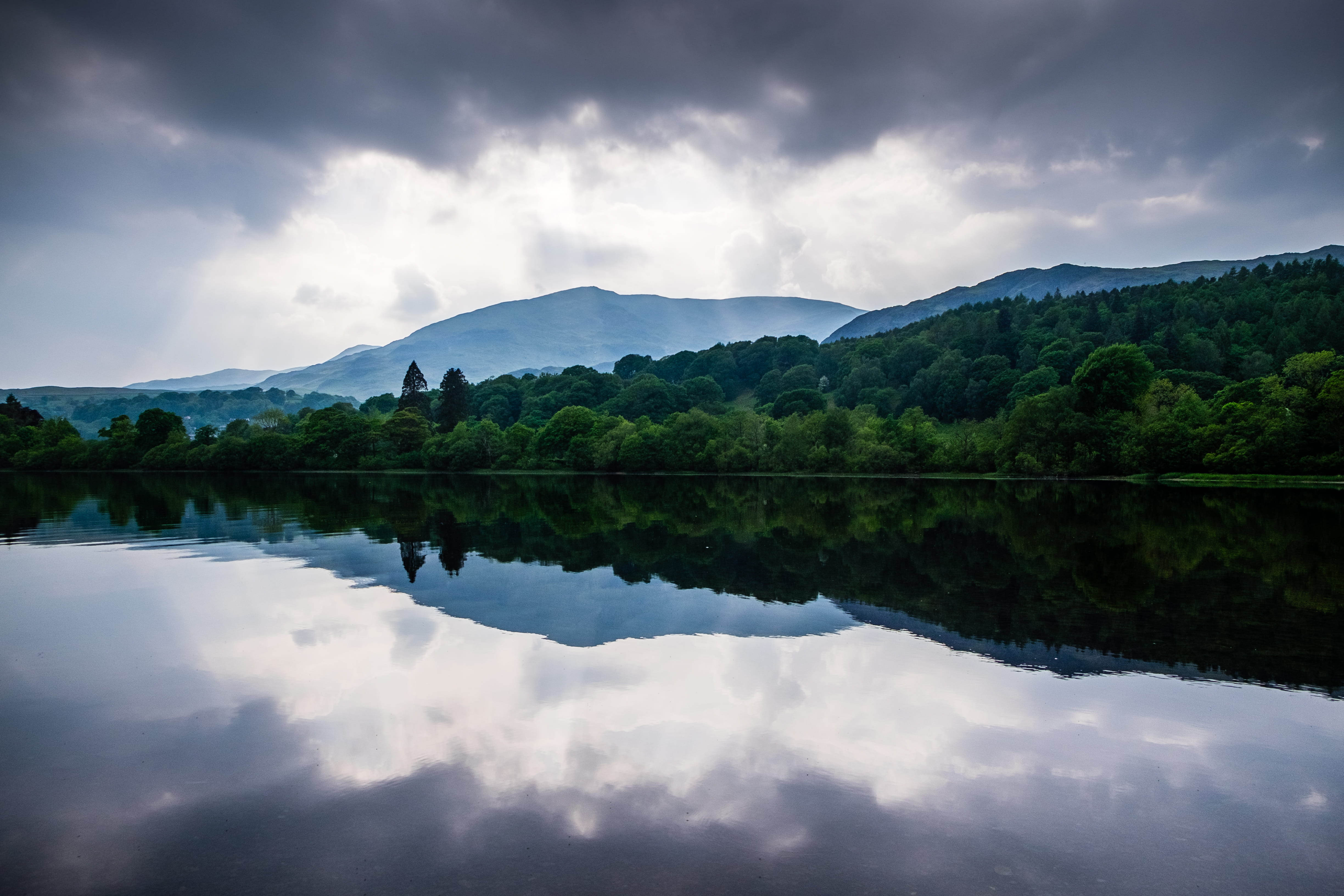 beauty in nature, non-urban scene, symmetry, water, reflection, tree, nature, lake, reflection lake, wilderness, outdoors, tranquil scene, lake district, HD Wallpaper