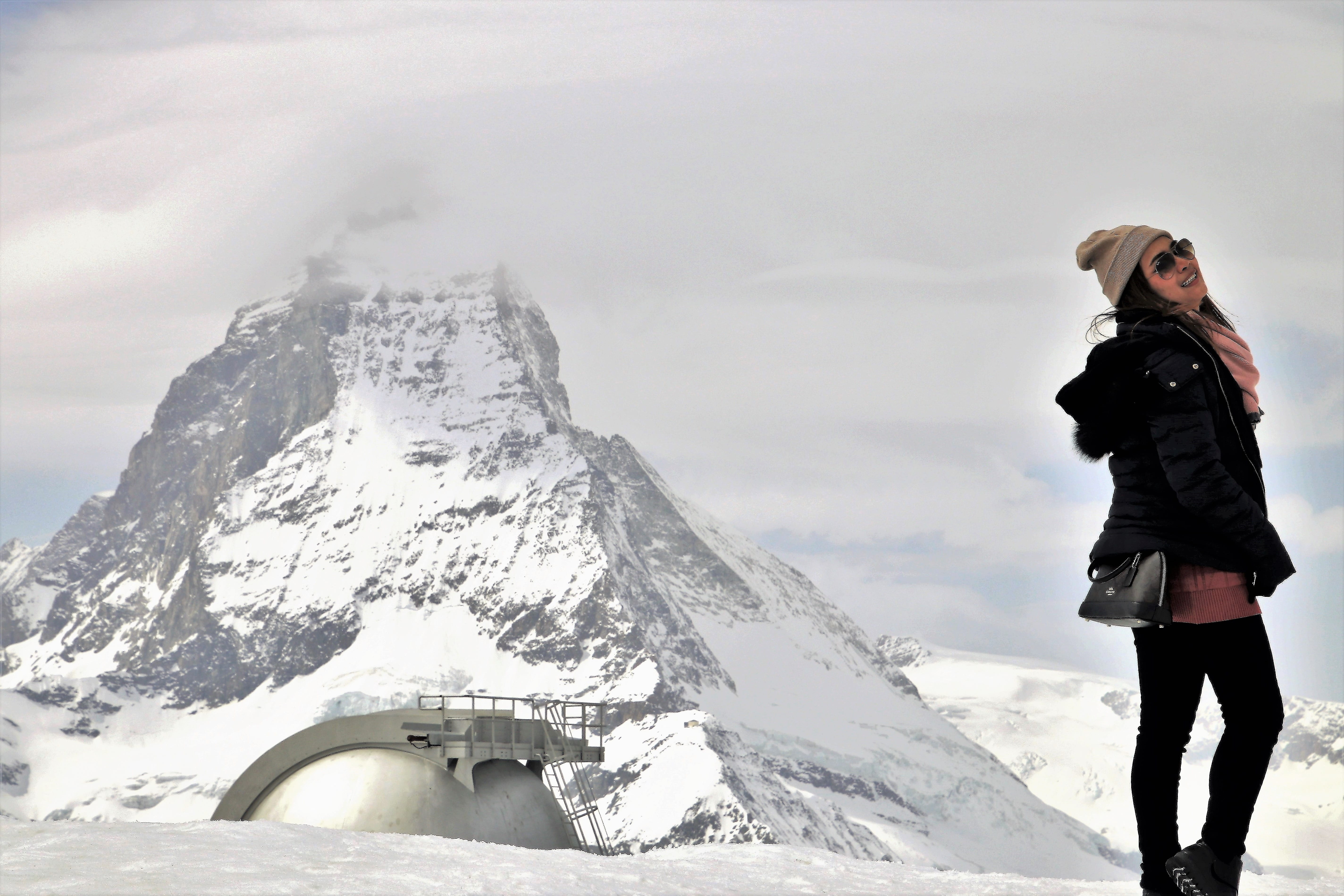 hiking trail, women, one person, lifestyles, standing, capped, rest, seasons of the year, she, winter, glasses, clothing, top, switzerland, panoramic, at the court of, HD Wallpaper