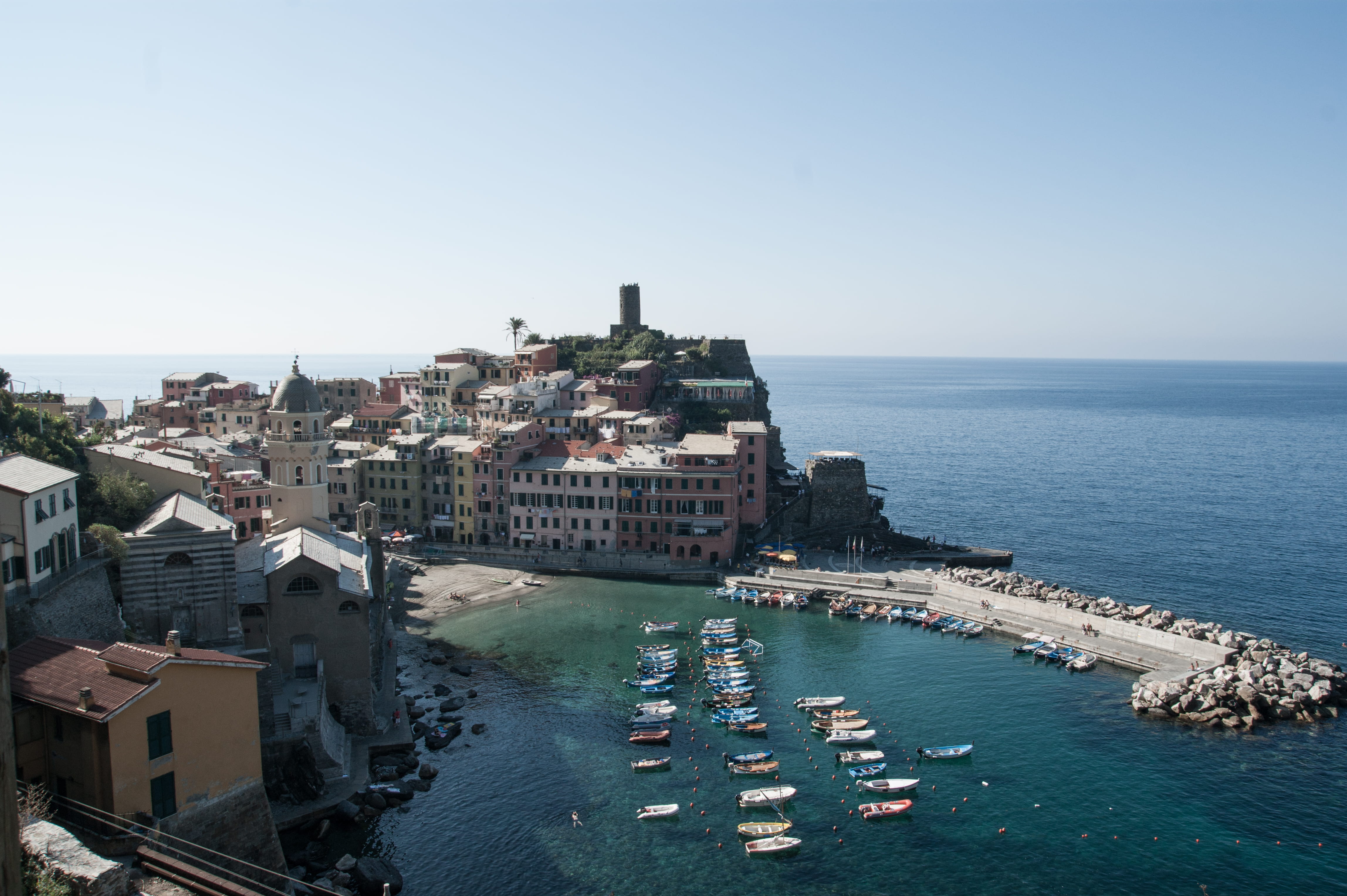 cityscape, holidays, horizon over water, sky, cinqueterre, italy, italien, outdoors, steeg, nautical vessel, built structure, reisen, building, meer, residential district, HD Wallpaper
