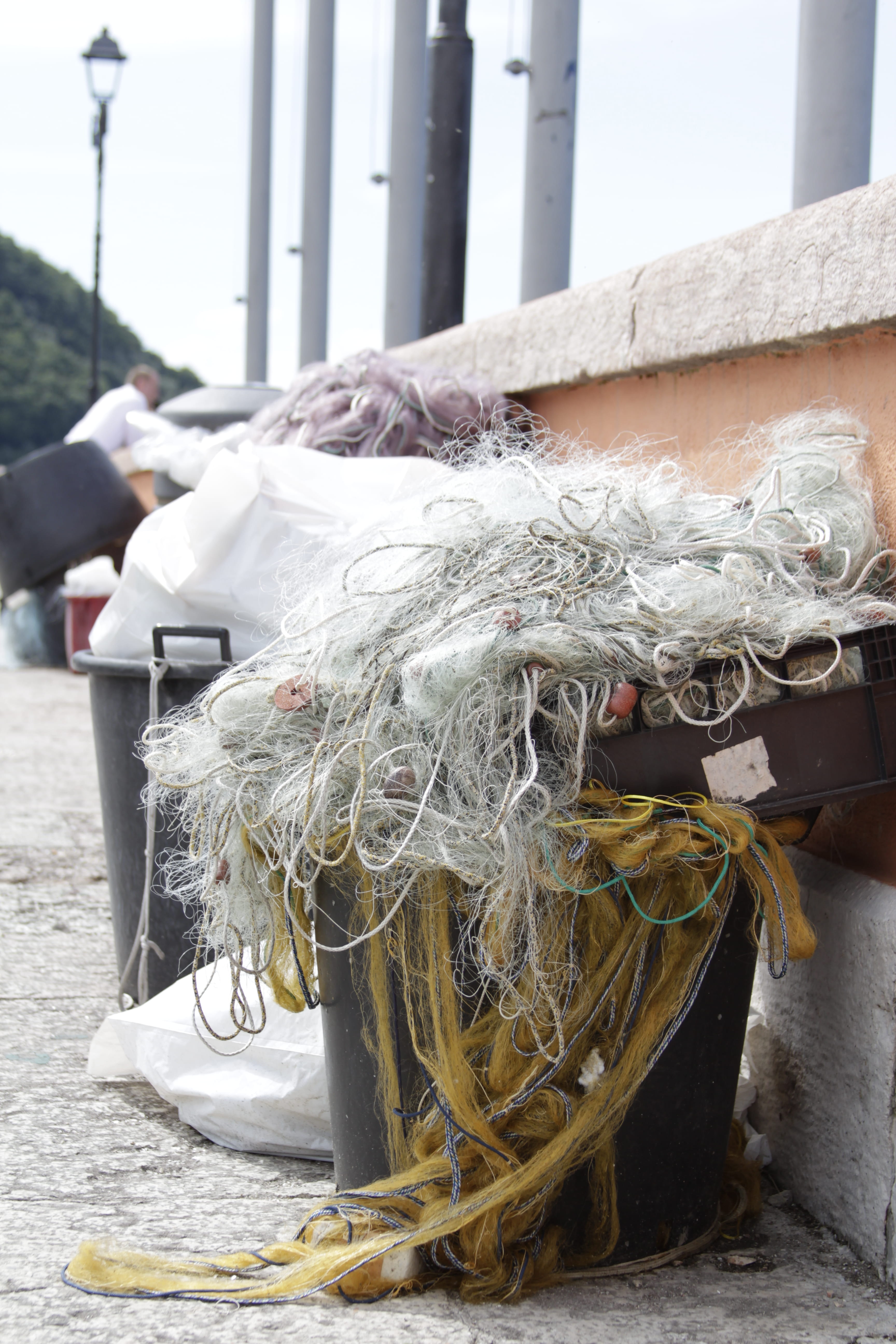 people, lifestyles, fishing net, fishing, fishing industry, ocean, built structure, white color, focus on foreground, real people, gardasee, fishing rod, Phone HD Wallpaper