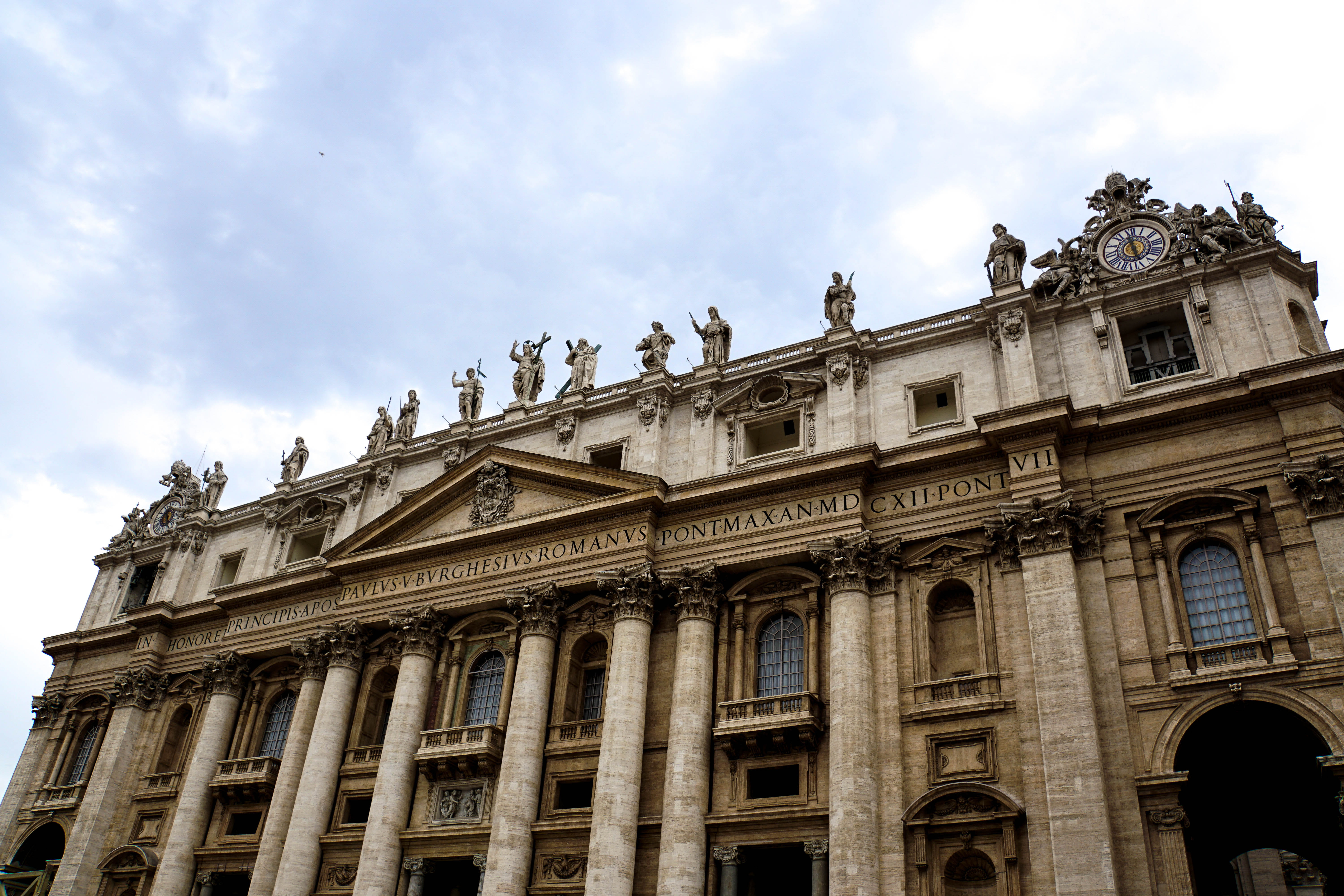 vatican city, the past, arch, architectural column, travel destinations, basilika sankt peter, piazza san pietro, ornate, history, architecture, roma, low angle view, HD Wallpaper