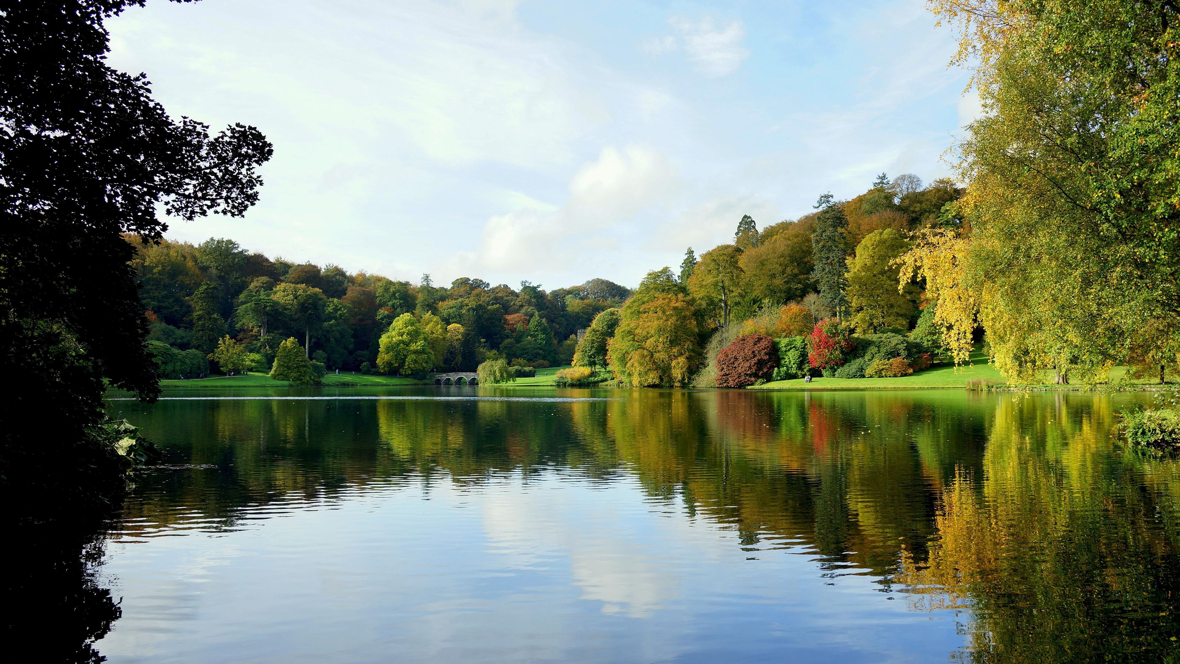 breathtaking, water, tree, nature, lake, body, 3840x2160, 4K, summer, HD Wallpaper