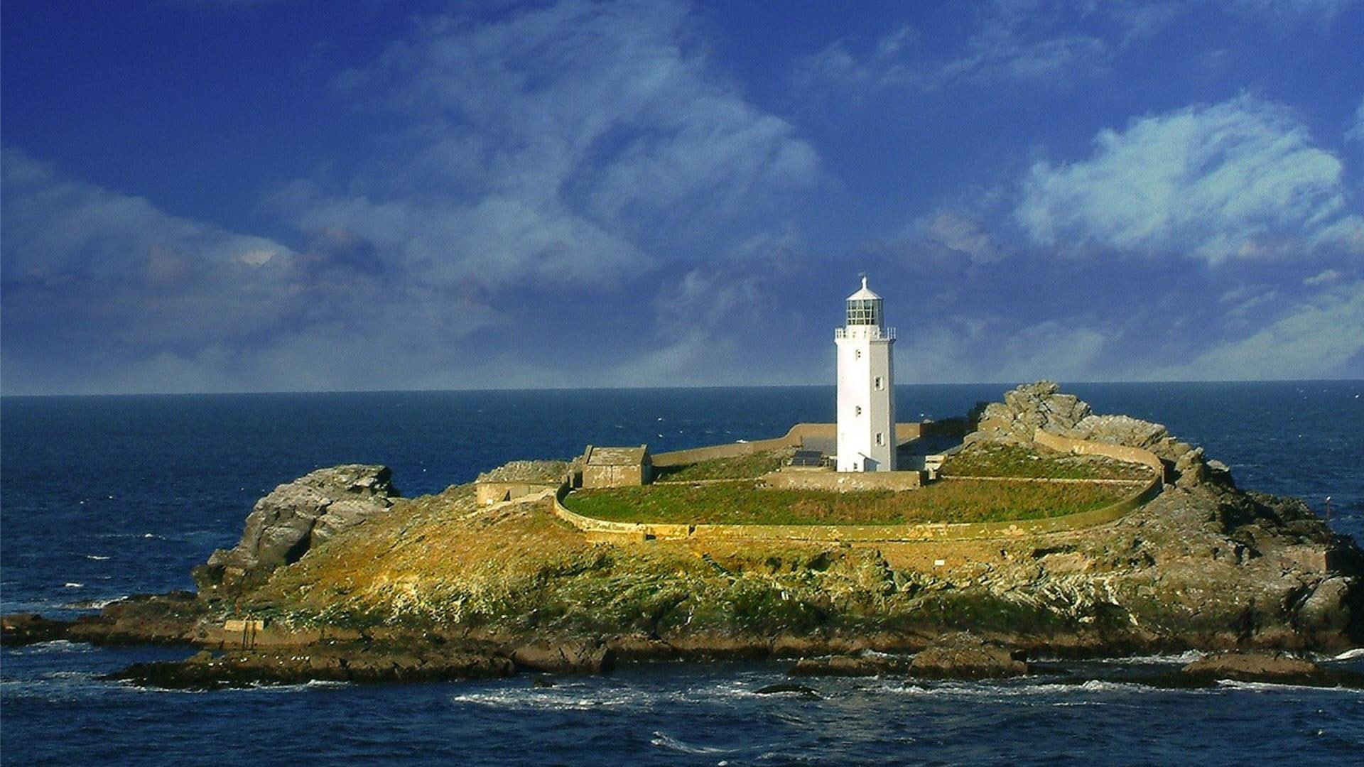 breathtaking, lighthouses, ocean, buildings, nature and landscapes, 1080P, fantasy, water, nature, HD Wallpaper
