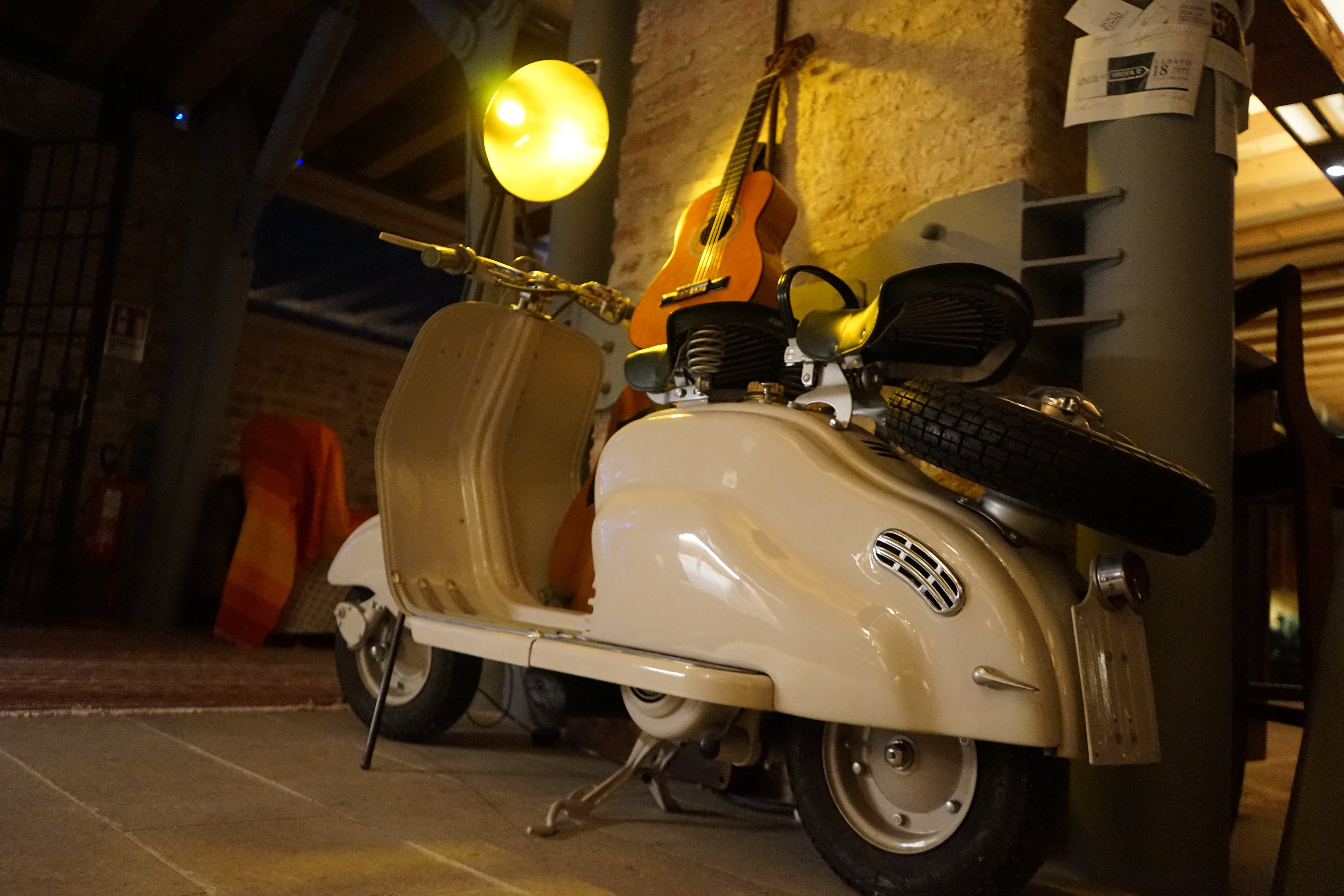 transportation, day, motorcycle, motor vehicle, lighting equipment, scooter, land vehicle, yellow, wasp, wall - building feature, no people, working, lambretta, HD Wallpaper
