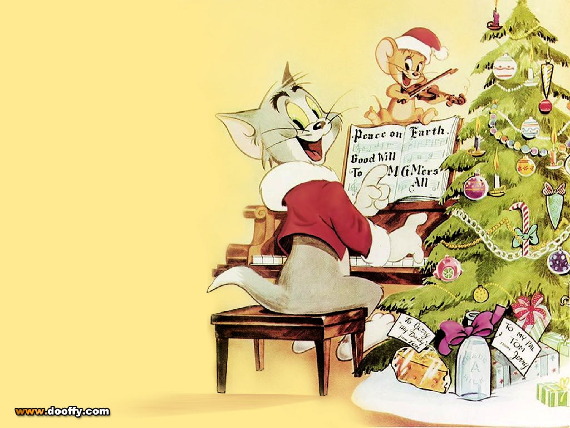 mice, tom, comedy, 1tomjerry, jerry, family, 1080P, christmas, cartoon, cat, mouse, animation, HD Wallpaper