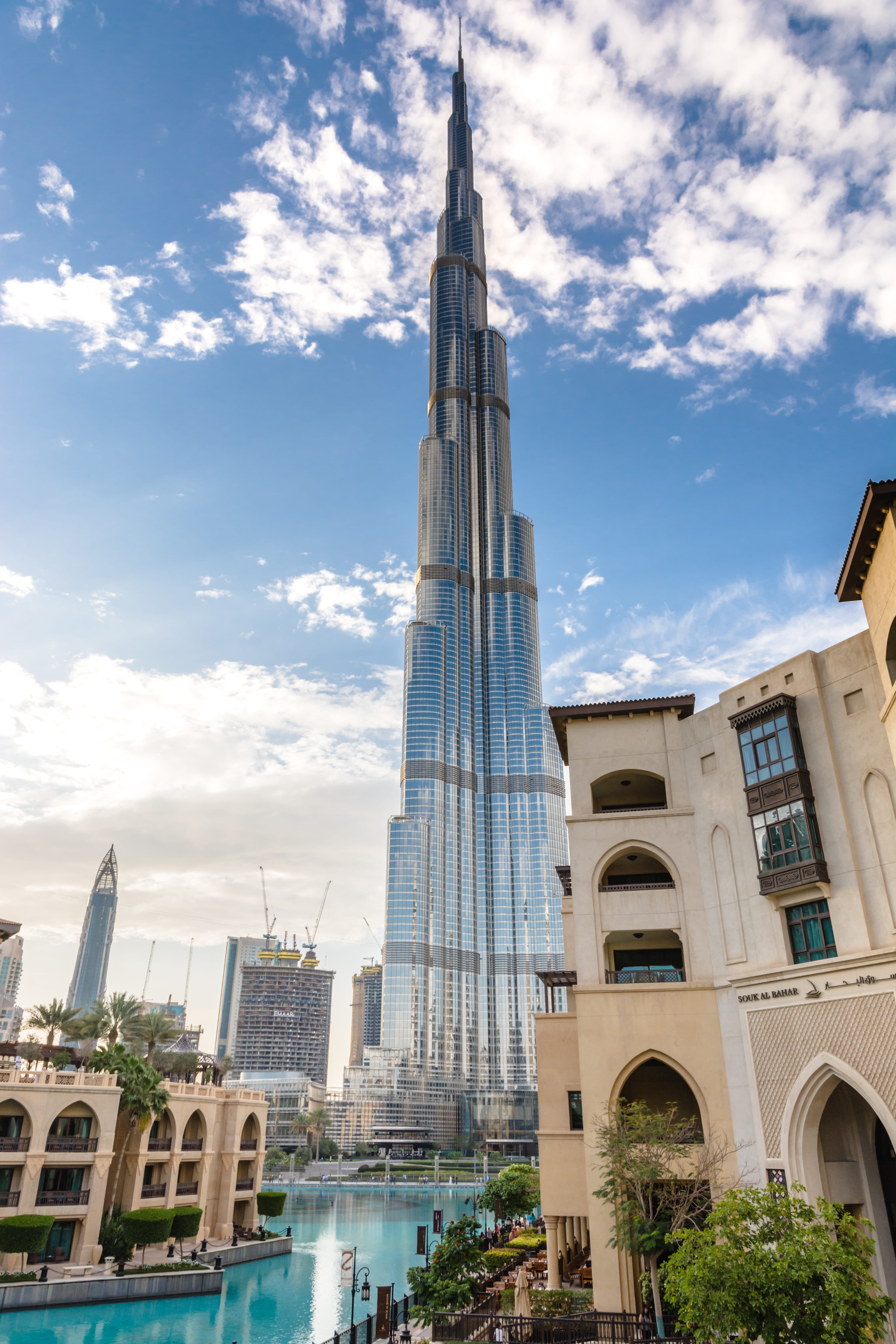 city, built structure, place of worship, asia, building, arabic, spire, highest, landmark, cloud - sky, vacations, record, emirates, outdoors, belief, day, Phone HD Wallpaper