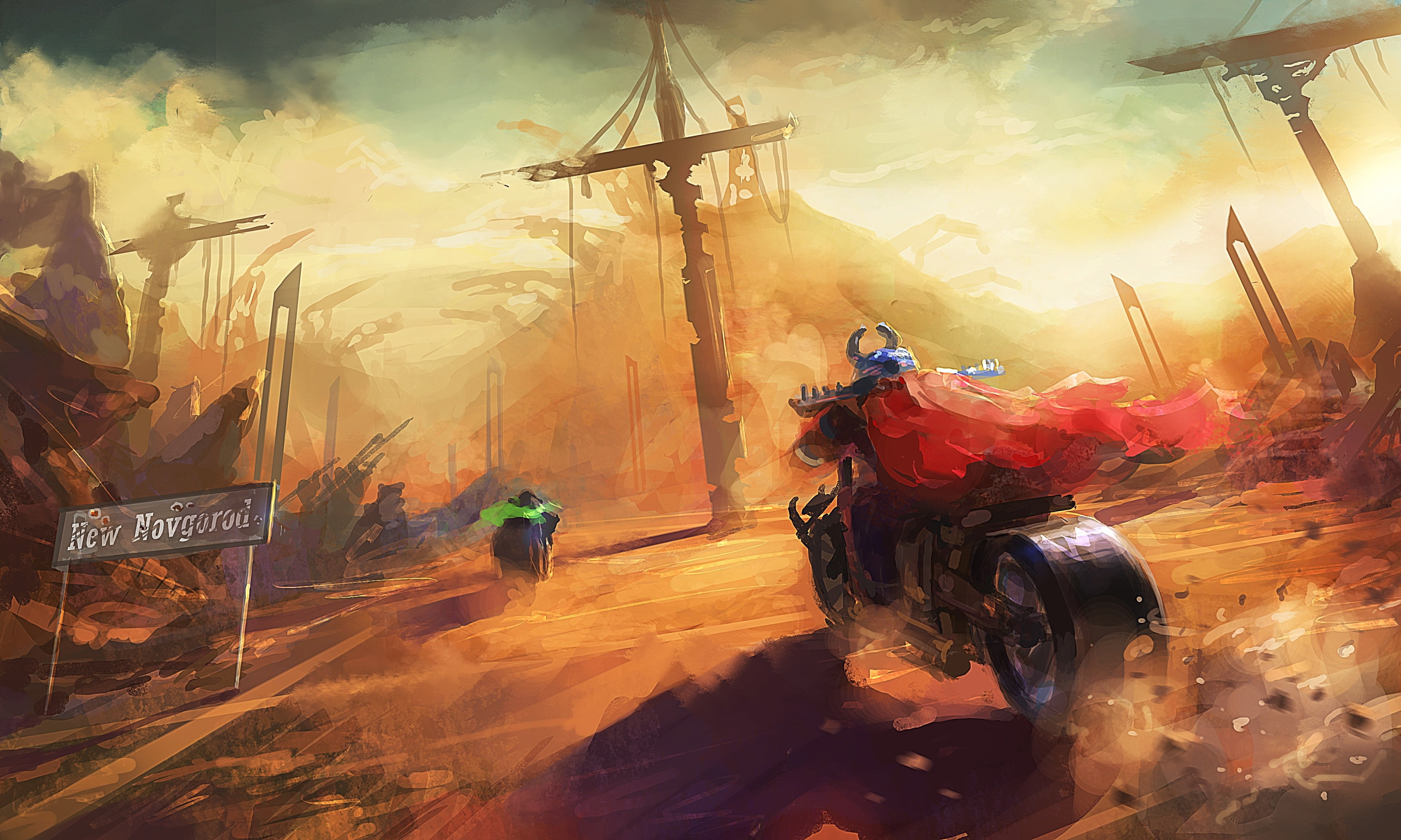 mode of transportation, transportation, the sky, leisure activity, motion, men, real people, land vehicle, sunlight, riding, outdoors, prosecution, adult, HD Wallpaper