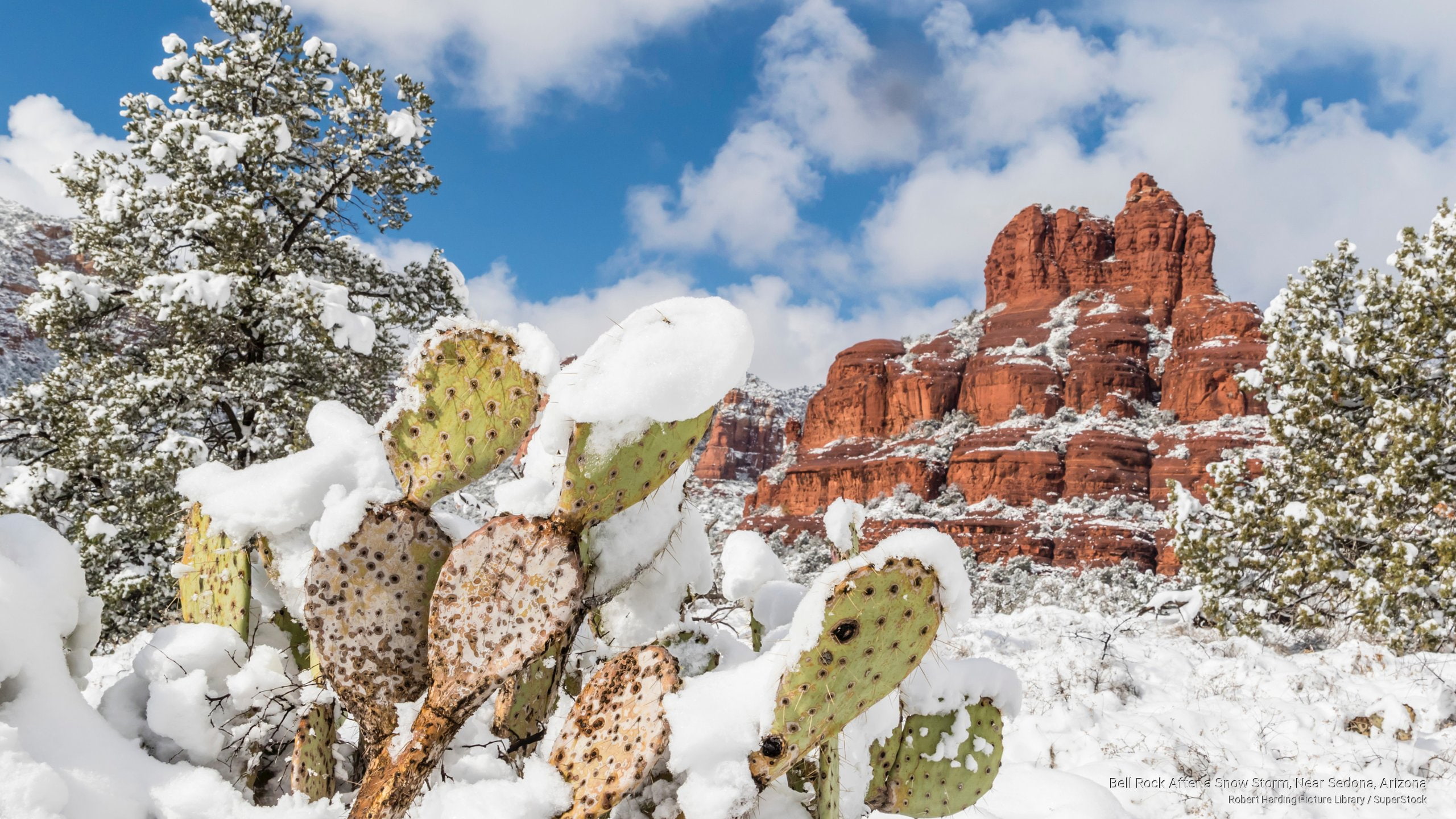 arizona, 2K, bell, storm, rock, snow, Winter, sedona, near, HD Wallpaper