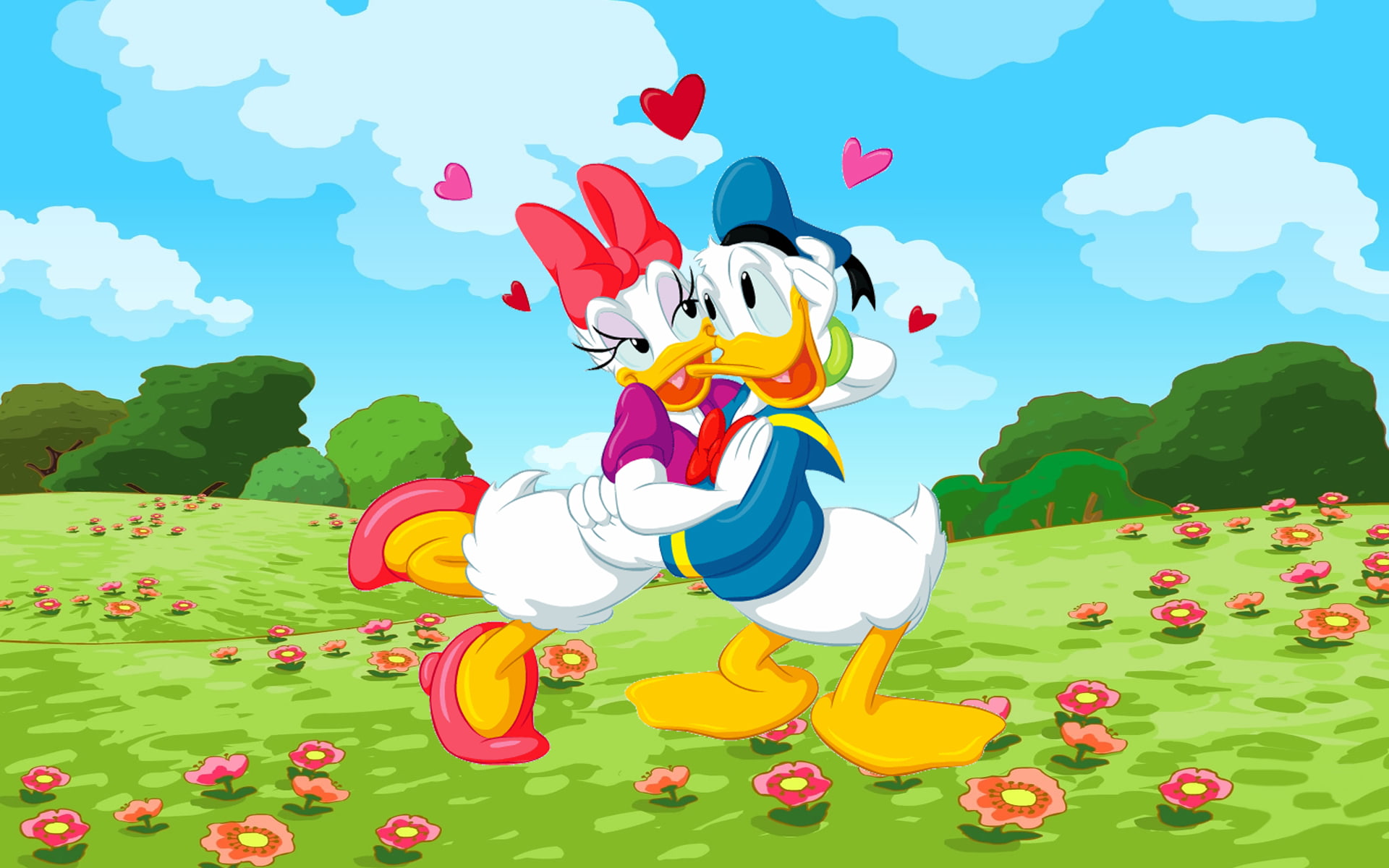 duc, hd, donald, 1080P, daisie, mobile, love, desktop, hearts, tablet, pc, HD Wallpaper