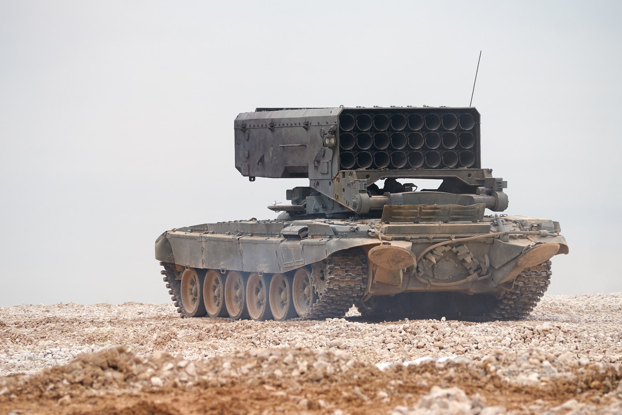 mode of transportation, aggression, single object, still life, gray, transportation, land vehicle, metal, close-up, solid, no people, TOS-1, system, copy space, HD Wallpaper
