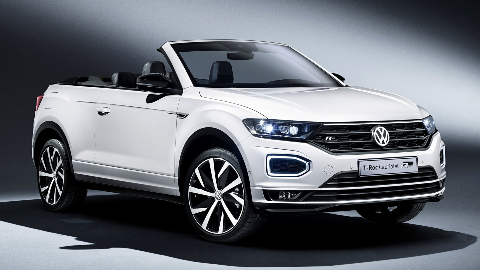 Crossover Car, Volkswagen, Volkswagen T-Roc R-Line, White Car, Subcompact Car, Car, 1080P, Convertible, SUV, HD Wallpaper