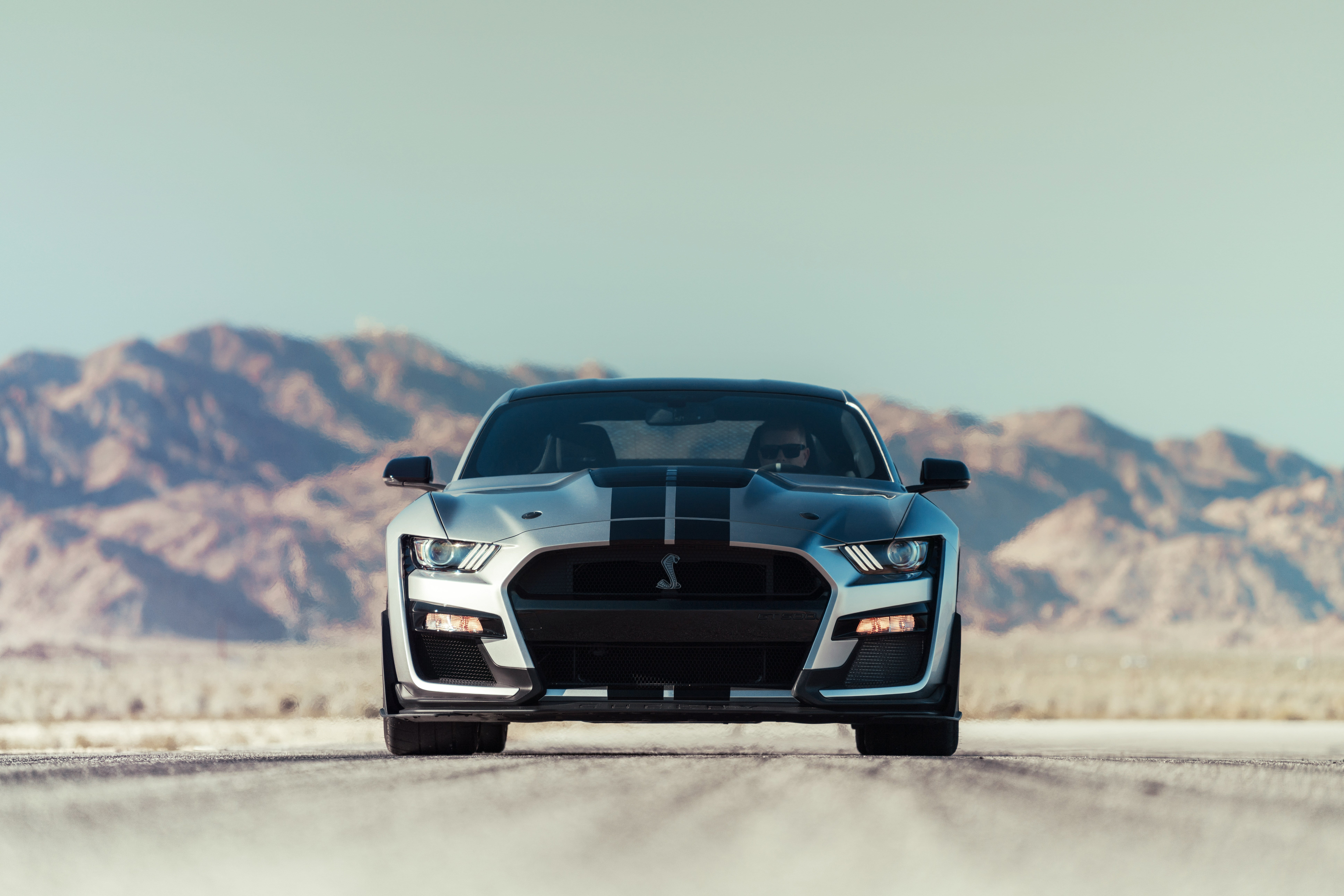 mountains, lights, machine, Ford Mustang Shelby GT500, sports car, Ford, sports, road, 8K, 2020, HD Wallpaper