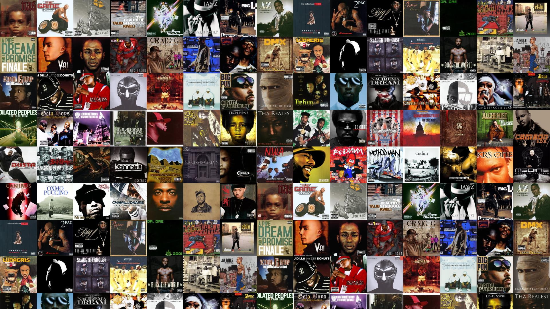 rap, tiles, hip, hop, 1080P, tile, music, collage, HD Wallpaper