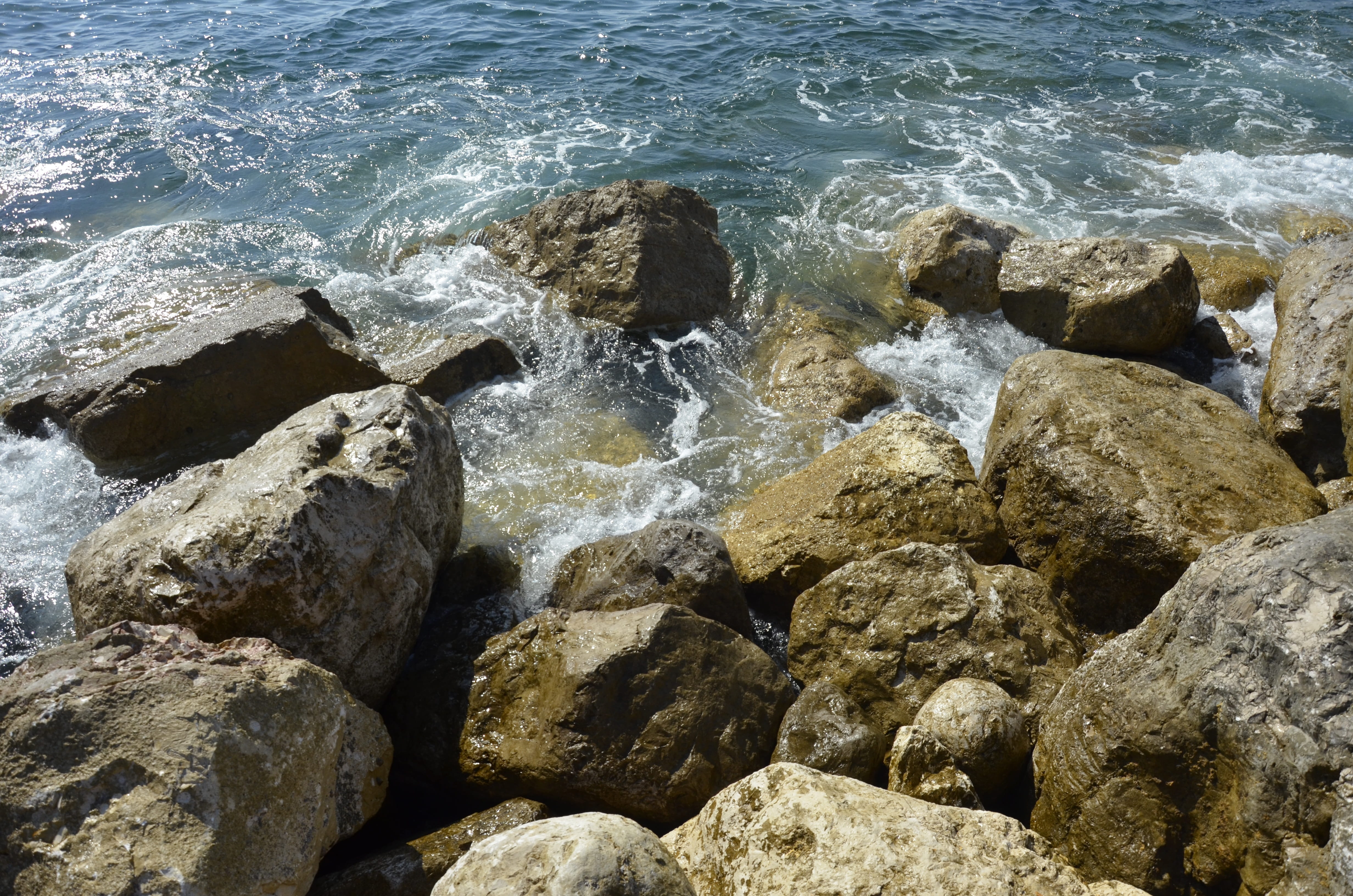 tranquility, beach, Wave, no people, high angle view, 4K, aquatic sport, beauty in nature, scenics - nature, motion, solid, flowing water, cascais, Rock, HD Wallpaper