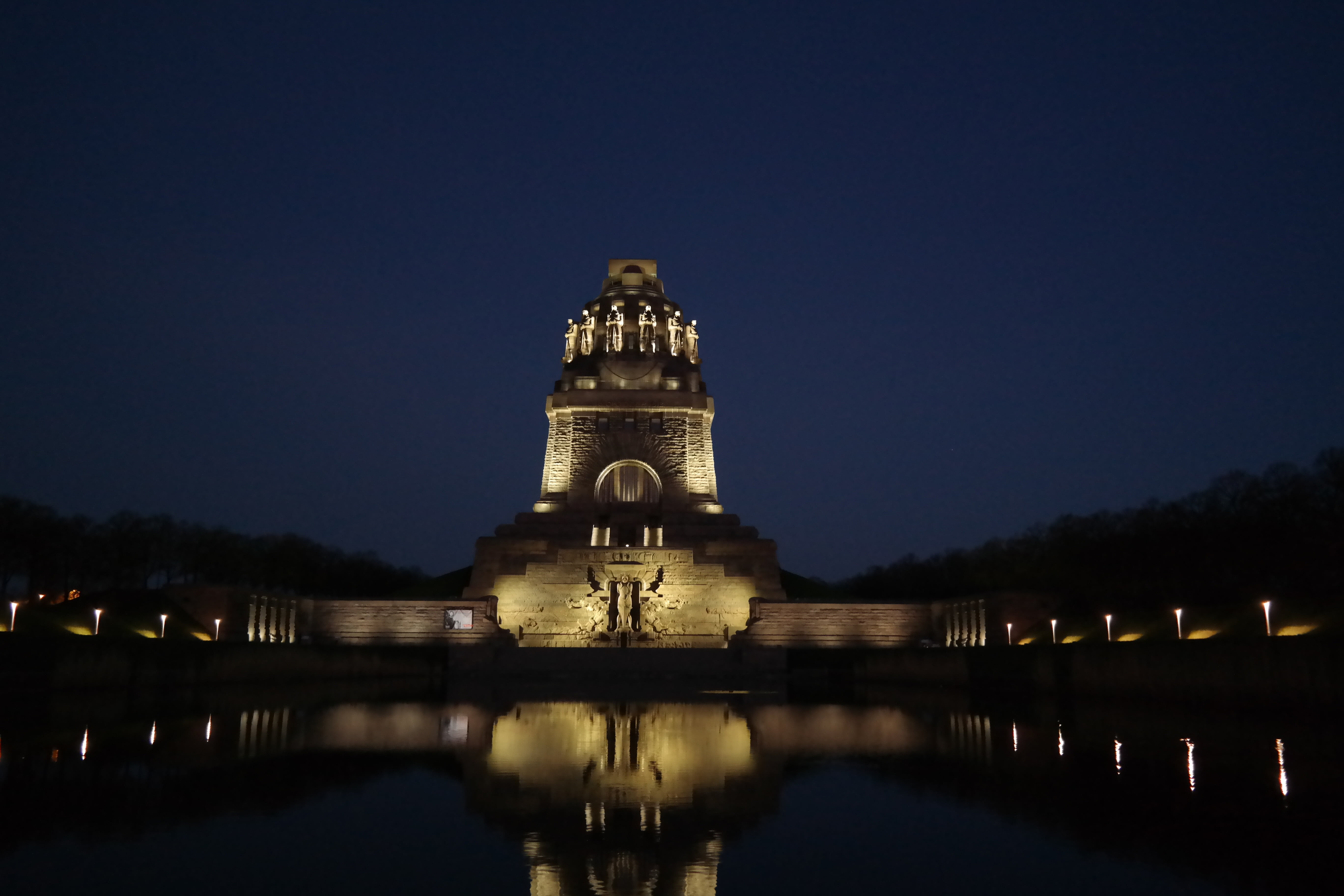 monument, germany, illuminated, architecture, sky, places of interest, water, travel destinations, dusk, no people, landmark, nature, building, waterfront, HD Wallpaper