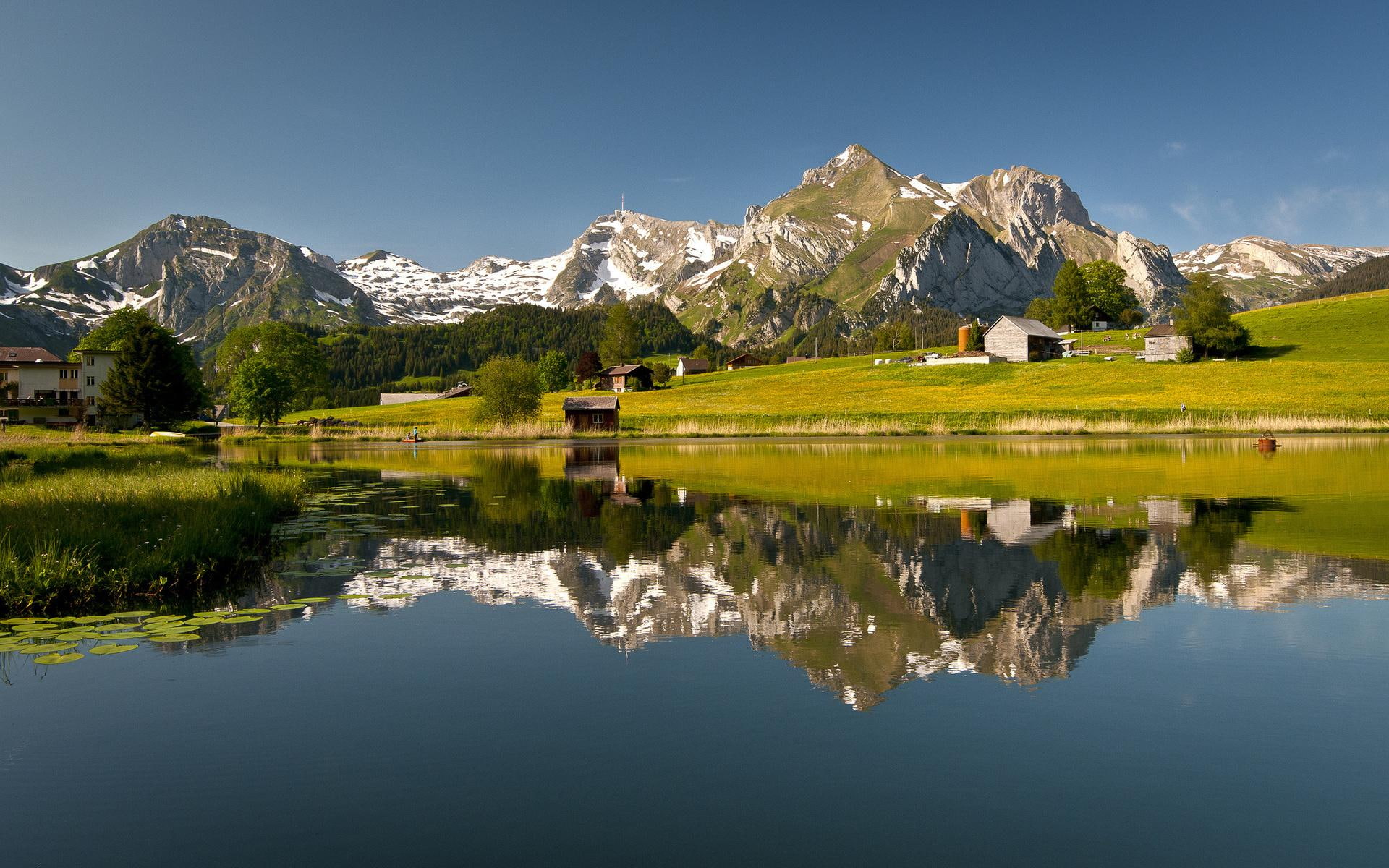 lakes, water, lscape, amazing, rural, valley, nature and landscapes, mountains, nature, countryside, 1080P, HD Wallpaper