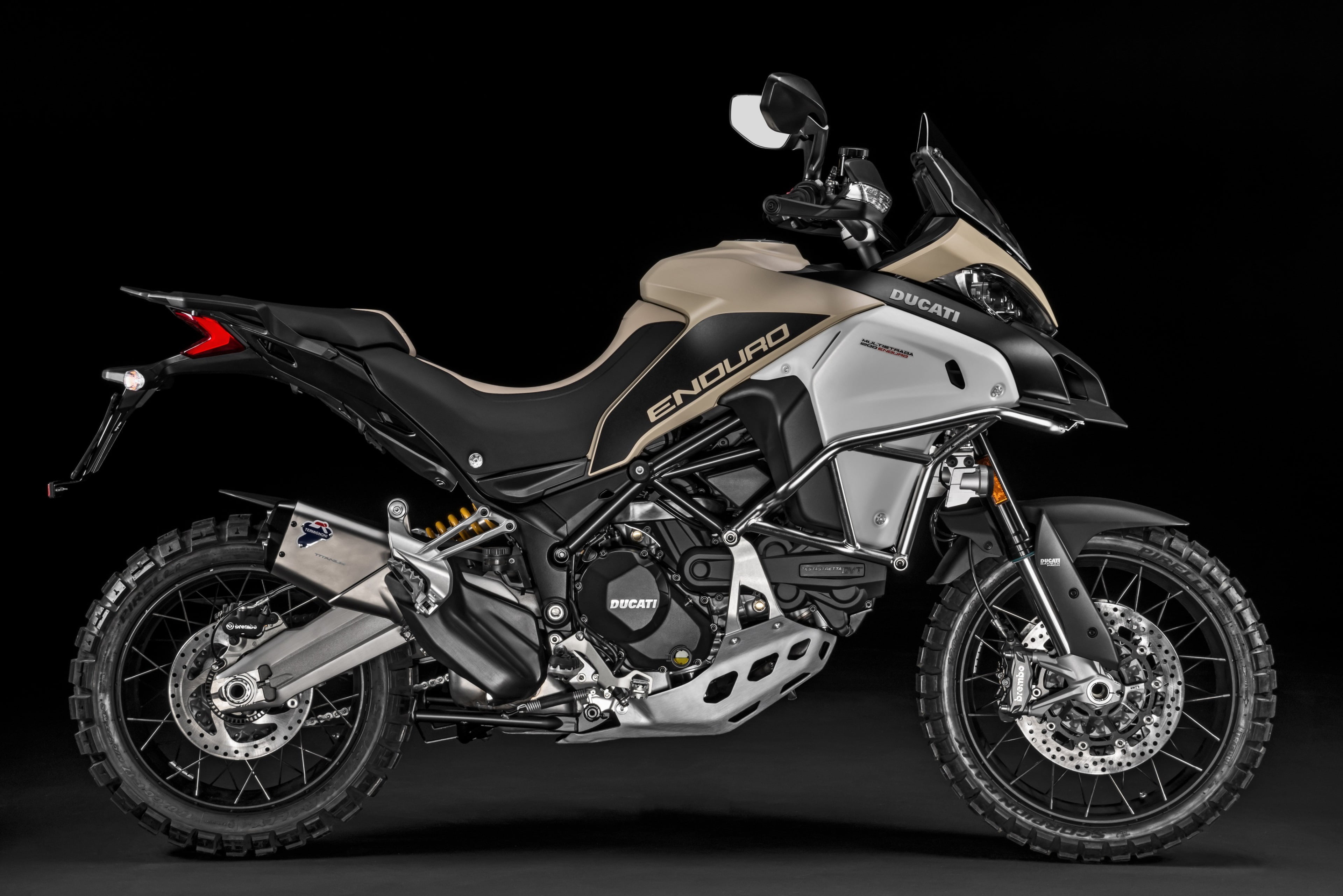 black background, silver colored, motorcycle, small, 4K, ducati multistrada 1200 4k high defination, transportation, mode of transportation, HD Wallpaper