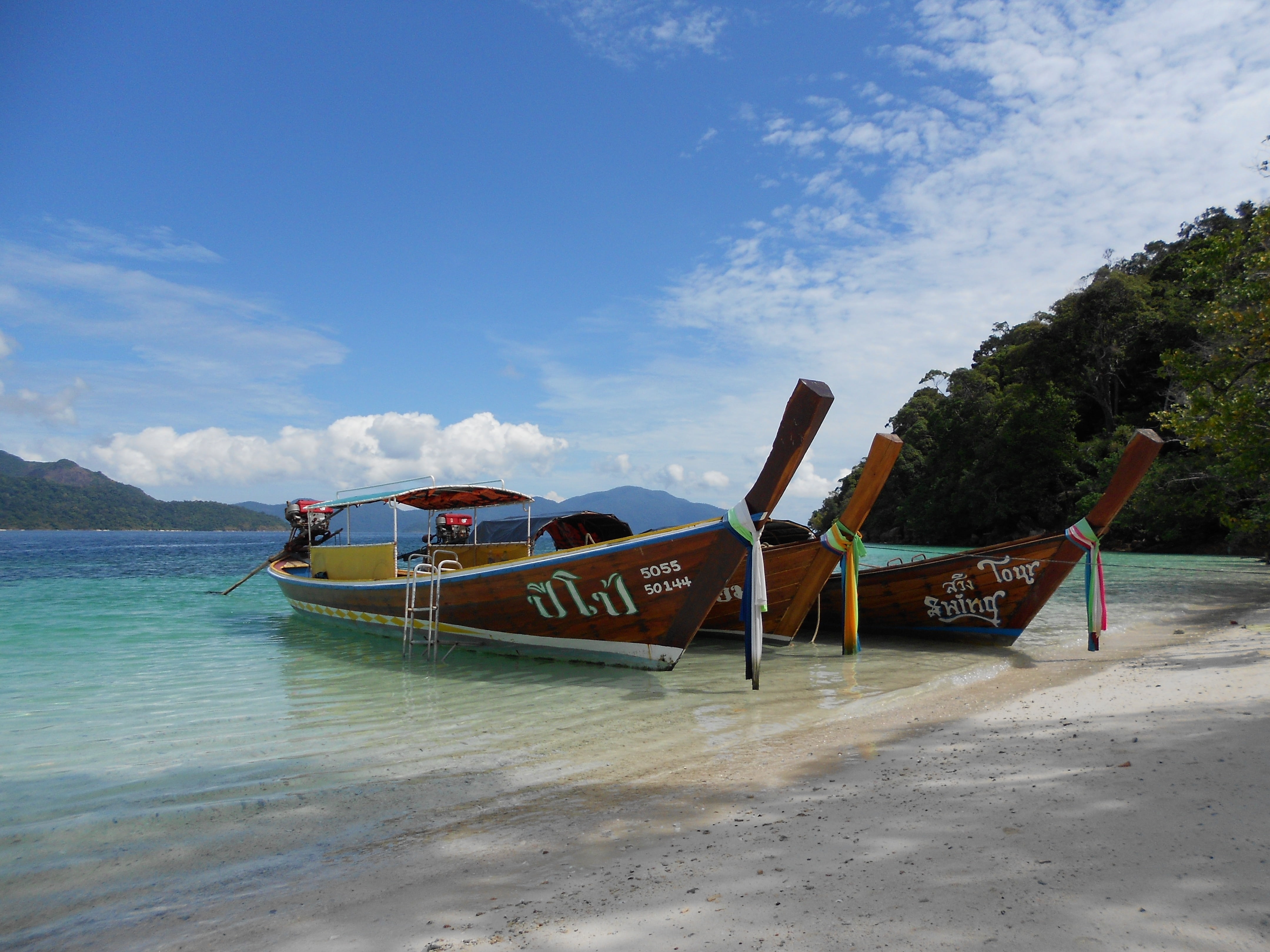 beauty in nature, transportation, longtail boat, ocean, seascape, nature, boats, no people, scenics - nature, paradise, tranquility, sky, scenic, mode of transportation, HD Wallpaper