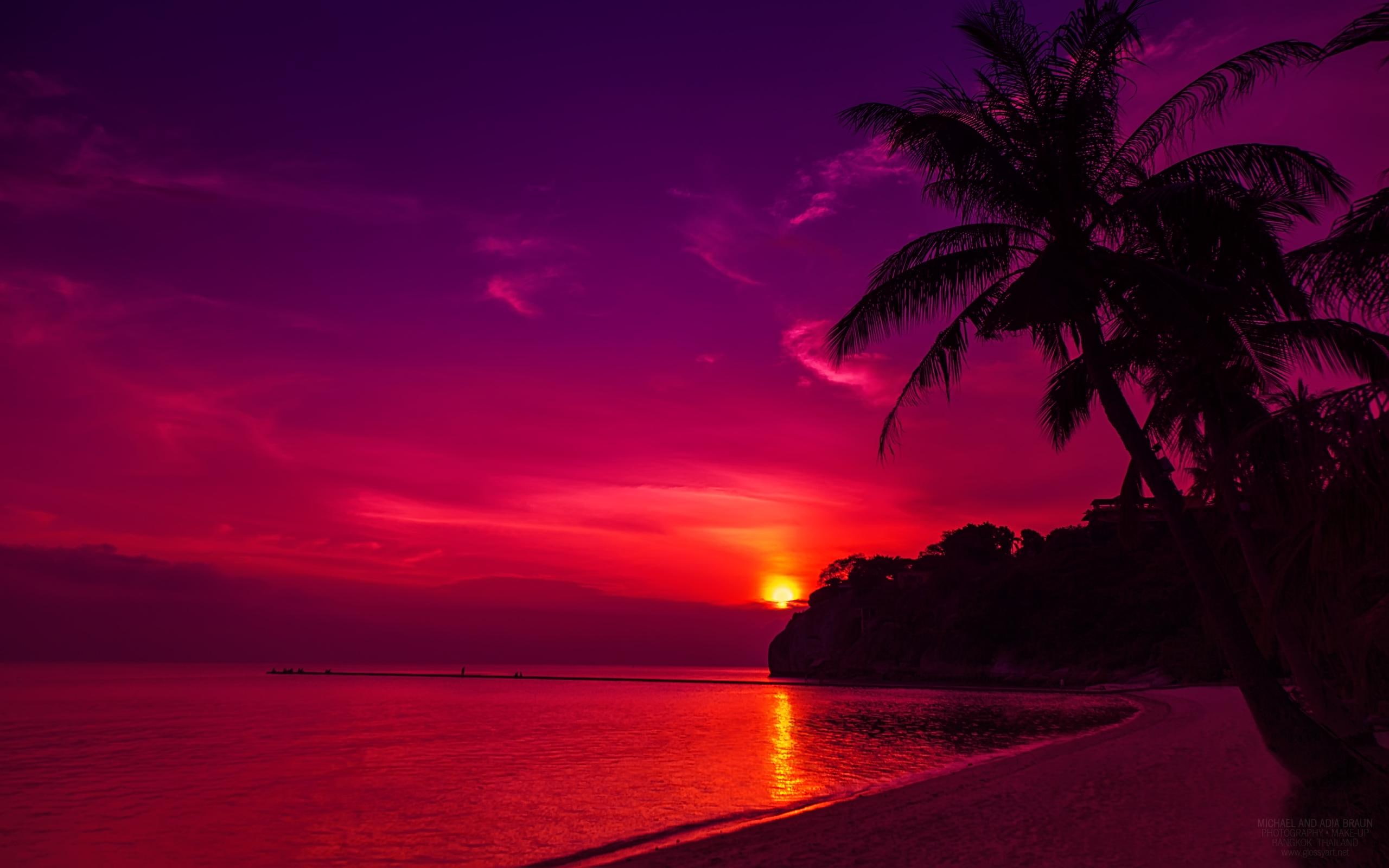 2K, thailand, sunset, beach, HD Wallpaper