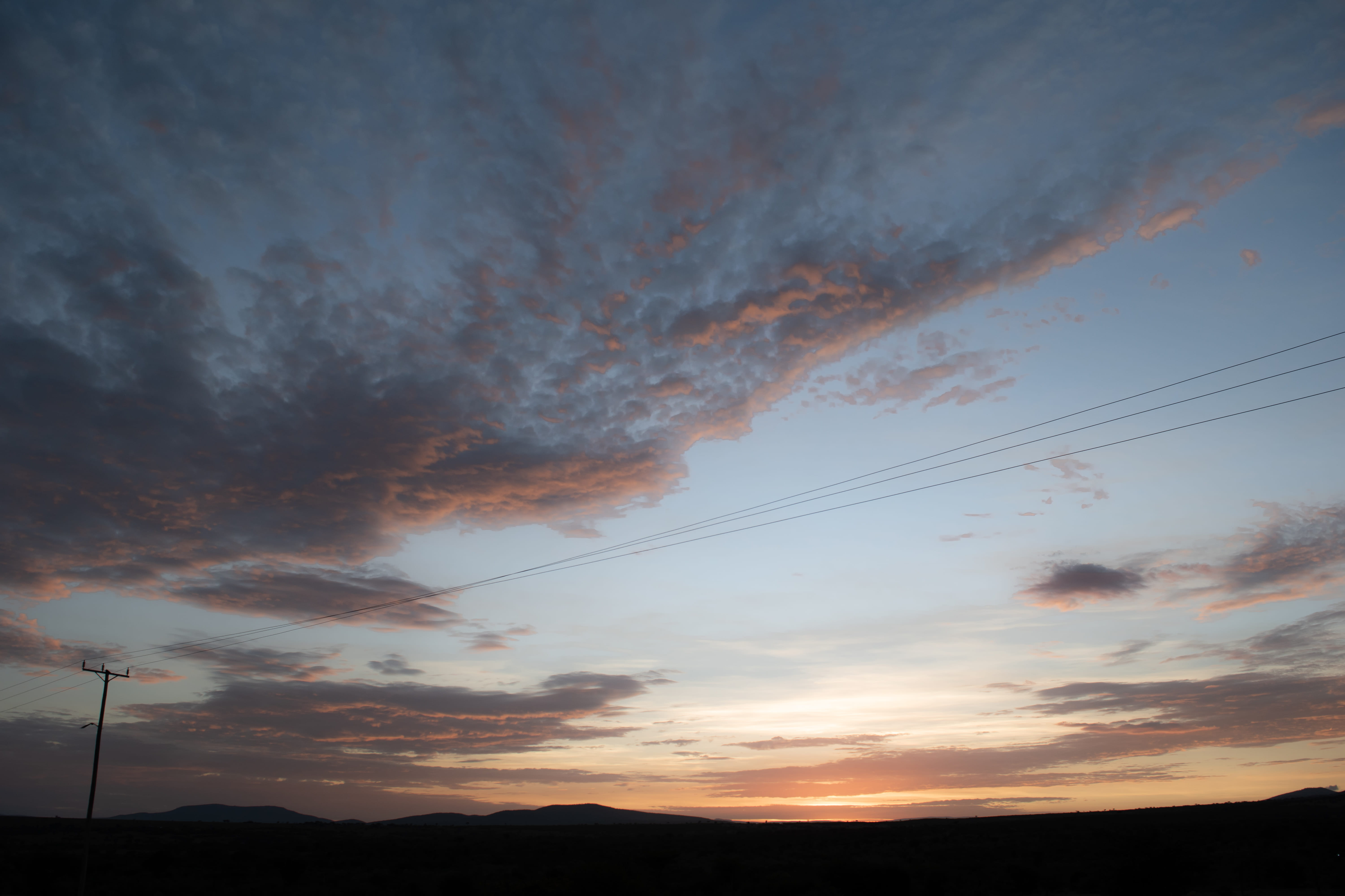 power supply, elcarito, outdoors, safari, skyline, no people, africa, scenics - nature, cable, maasai mara, sky, shadow, electricity pylon, silhouette, HD Wallpaper