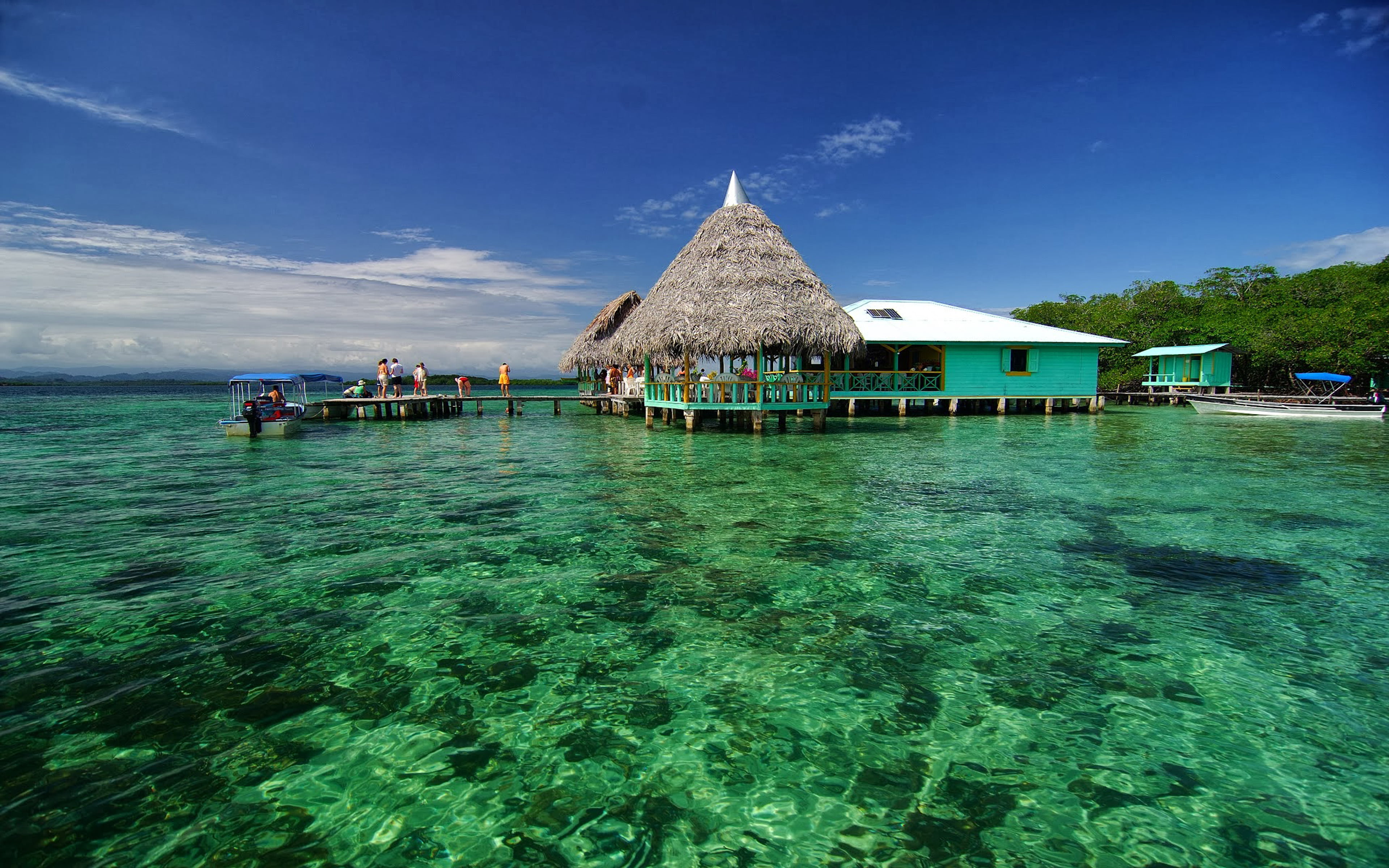 bocas, nature, nautical vessel, turquoise colored, toro, sky, del, travel destinations, incidental people, day, destination, transportation, blue, 4K, HD Wallpaper