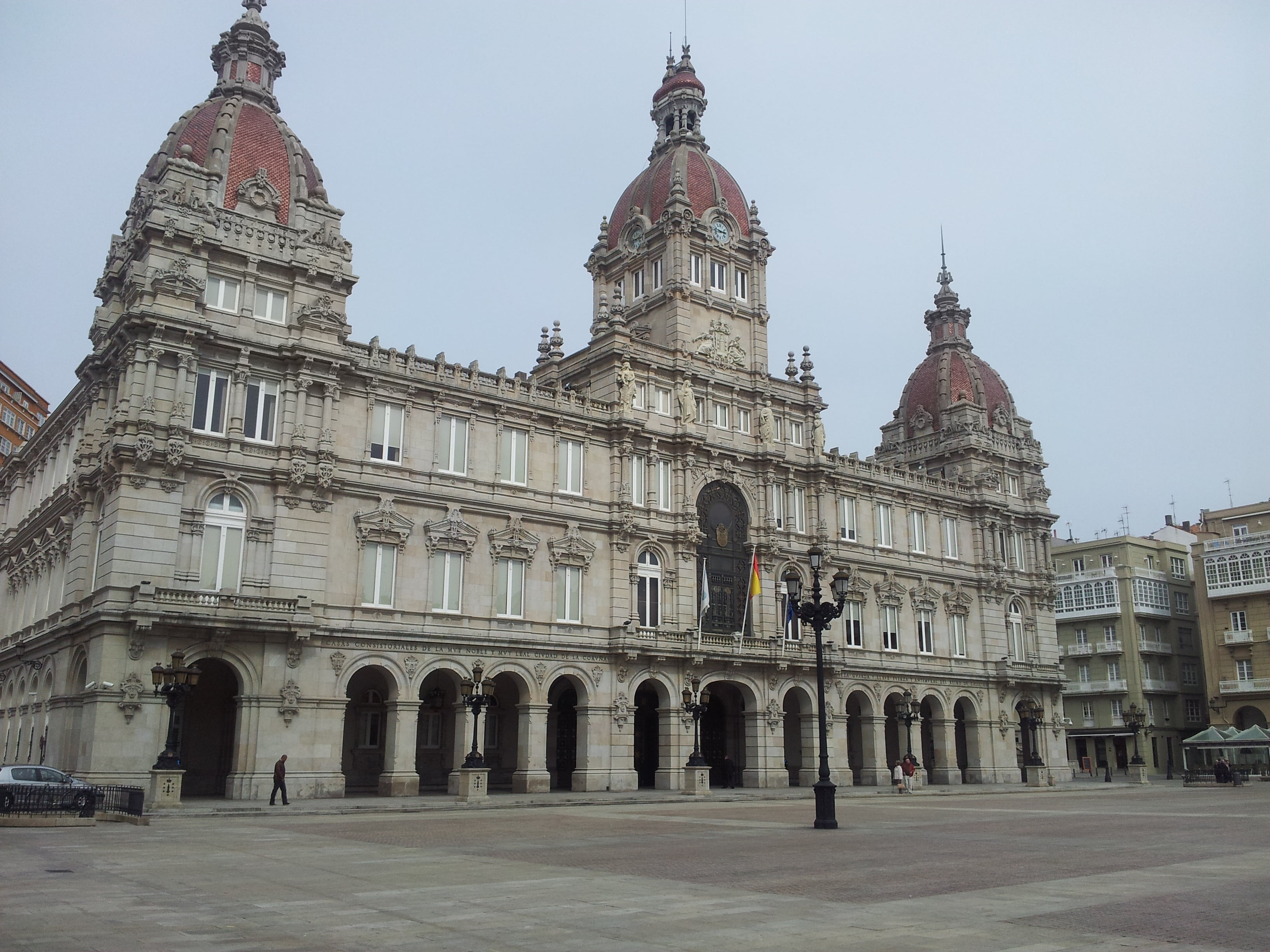 city, travel, spirituality, spire, nature, government, europe, the past, building exterior, spain, history, la coruna, dome, city hall, no people, architecture, HD Wallpaper
