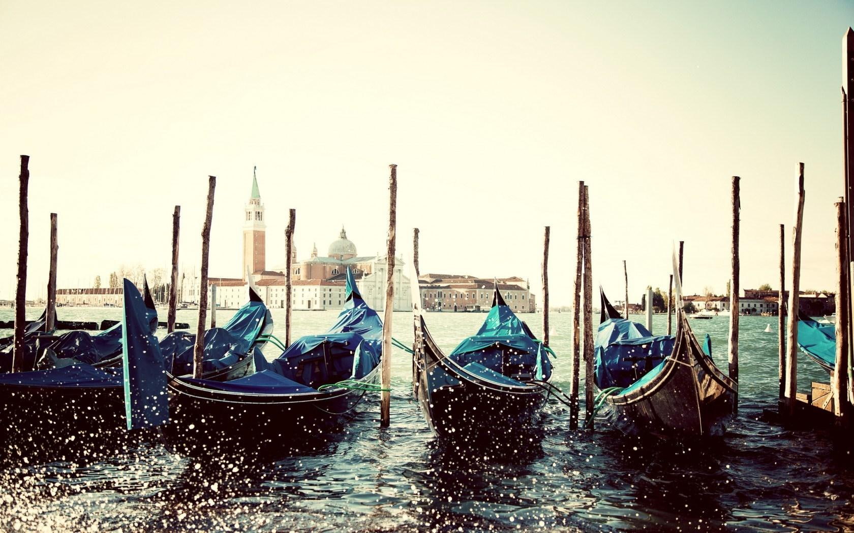 italy, gondolas, venice, 720P, HD Wallpaper