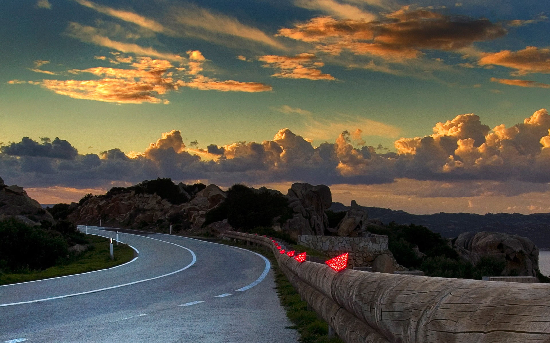sign, transportation, windows, street, curve, environment, gray, the way forward, direction, streets, beauty in nature, sunset, sky, scenics - nature, HD Wallpaper