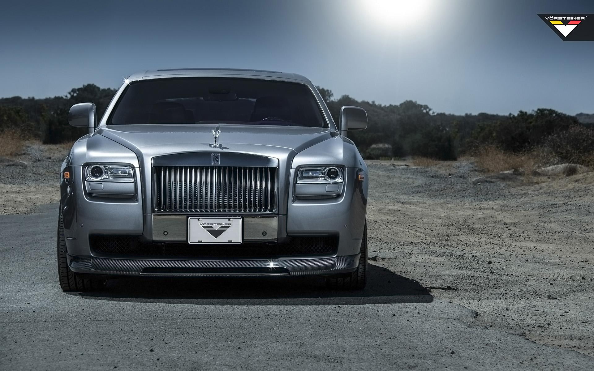 royce, vorsteiner, cars, ghost, rolls, 2014, 1080P, gray, vehicle, rolls royce, silver, HD Wallpaper