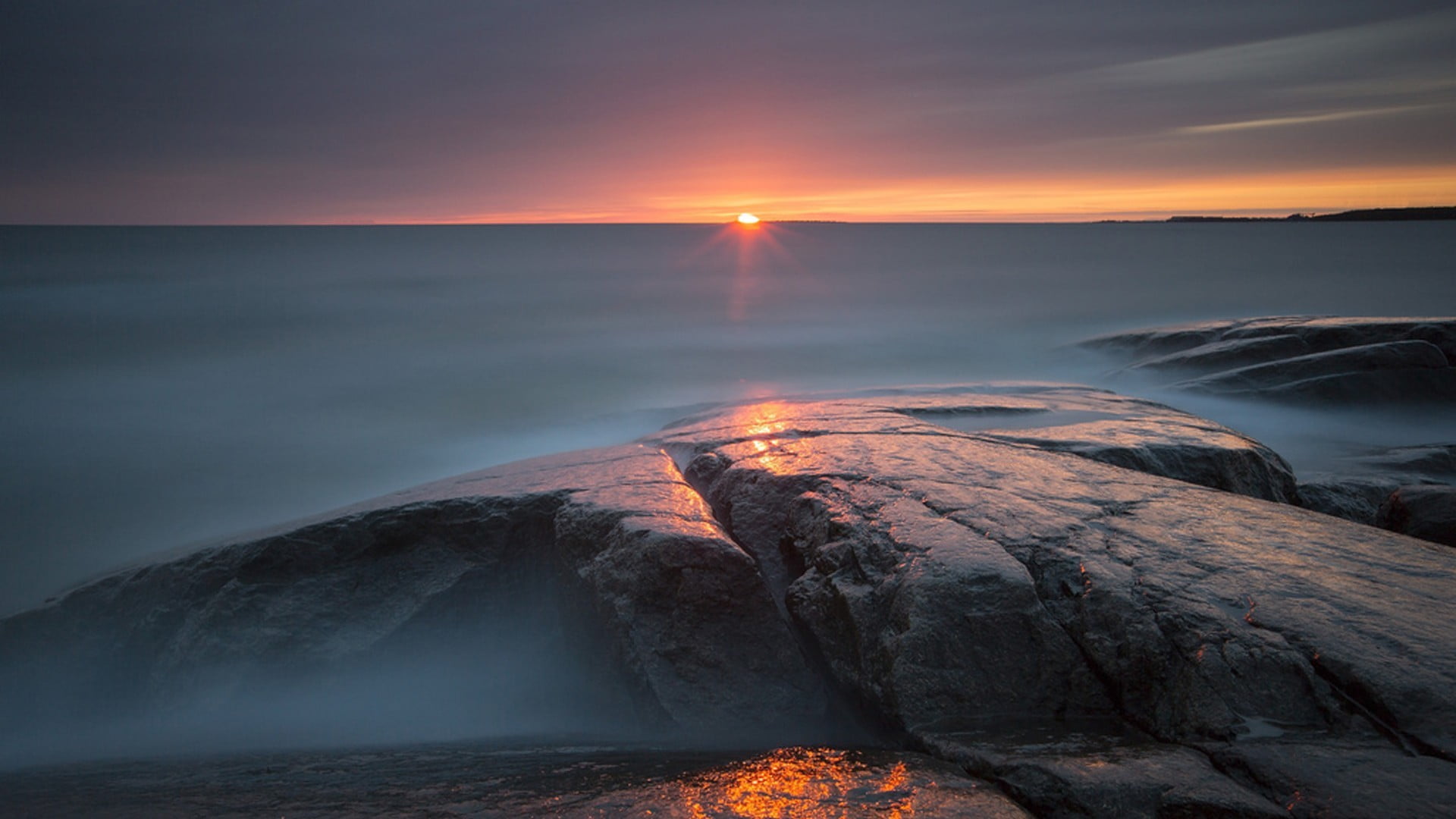 coast, sunbeam, water, beauty in nature, no people, astronomy, beach, tranquility, horizon over water, rock, sea, cloud - sky, tranquil scene, outdoors, HD Wallpaper