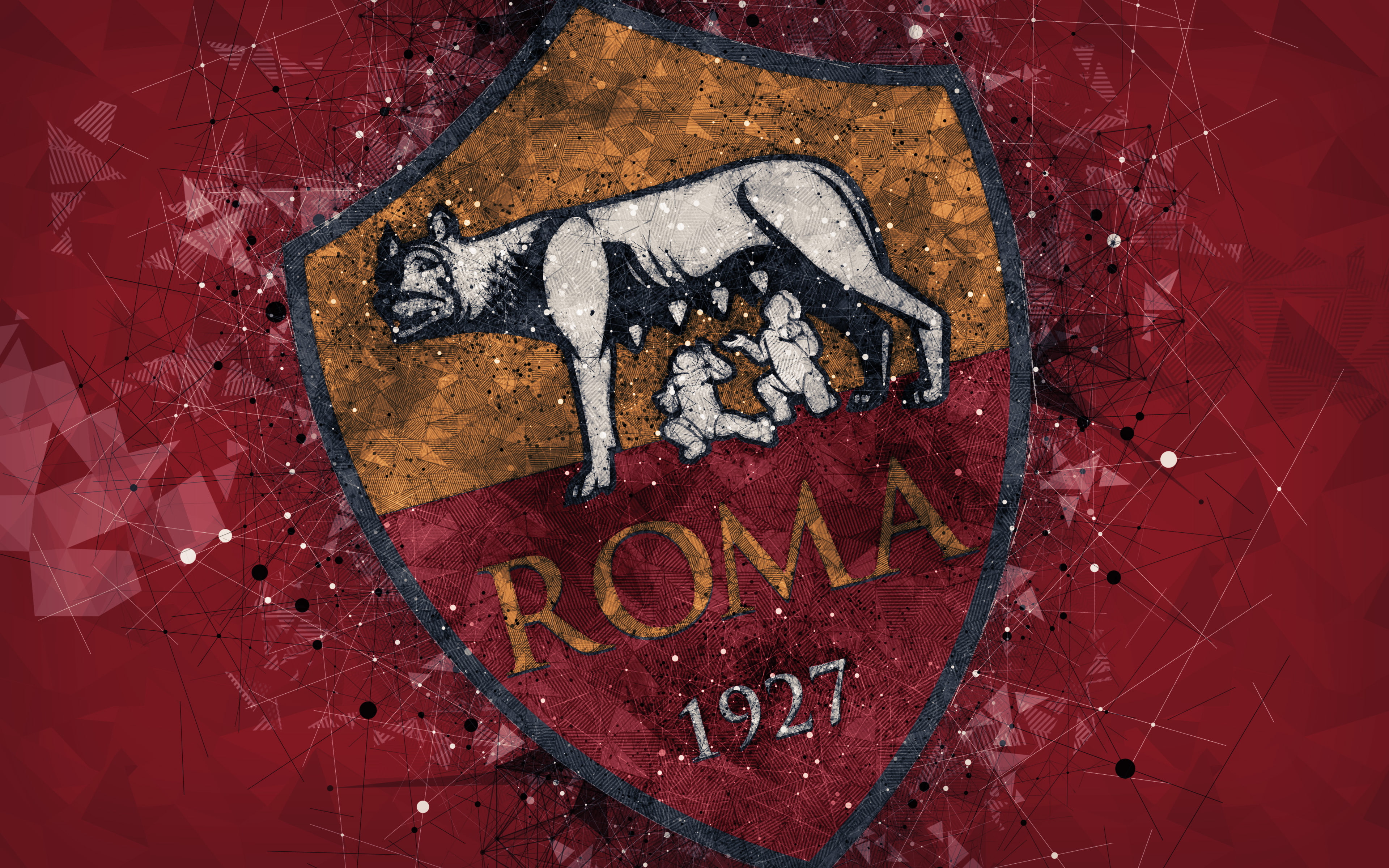 A.S. Roma, Soccer, Logo, 4K, HD Wallpaper