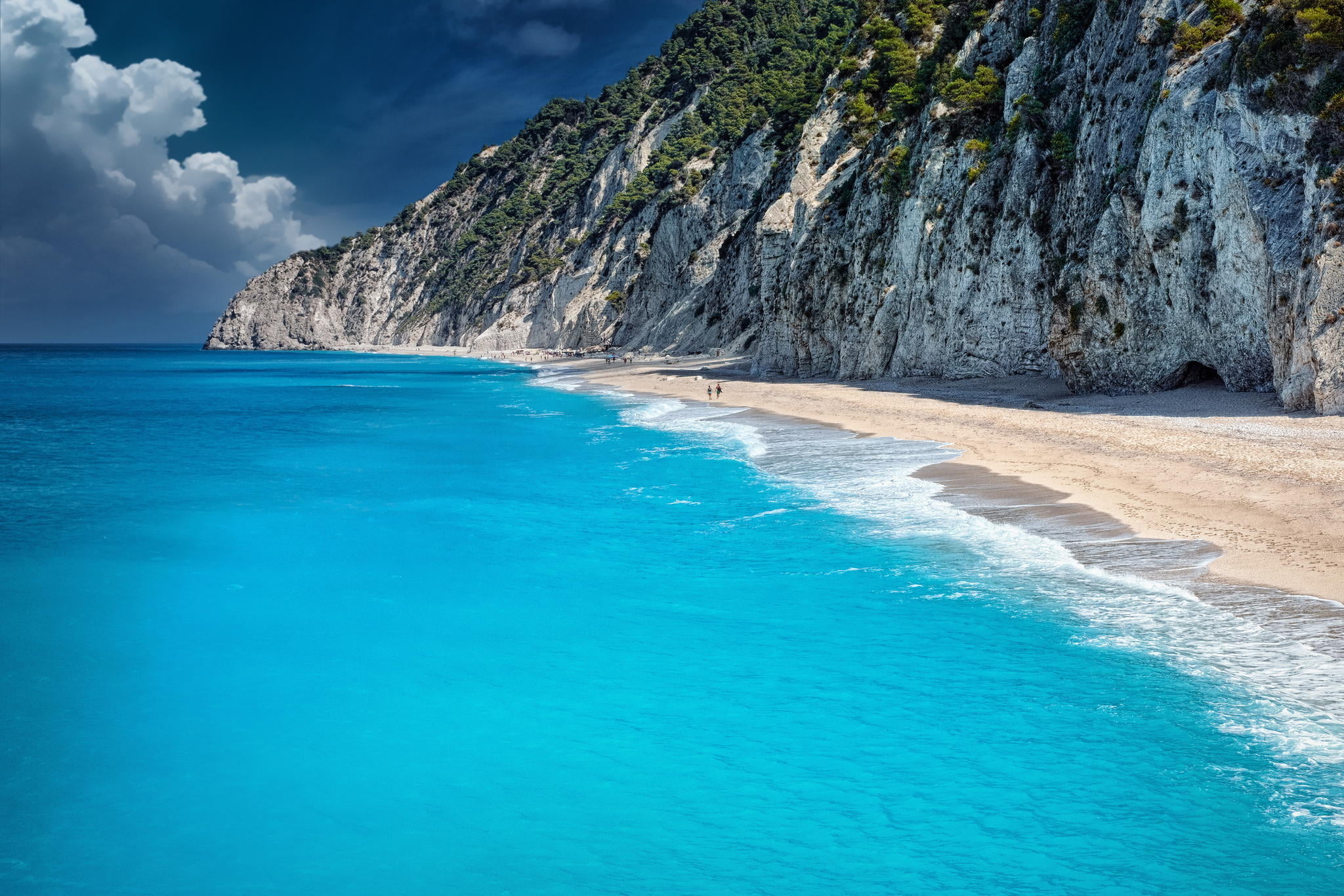 no People, island, ocean, sunlight, tranquil Scene, greece, zakynthos, 1080P, cloud - sky, wave, beach, summer, sky, mountain, ionian Sea, rock, tourist, HD Wallpaper